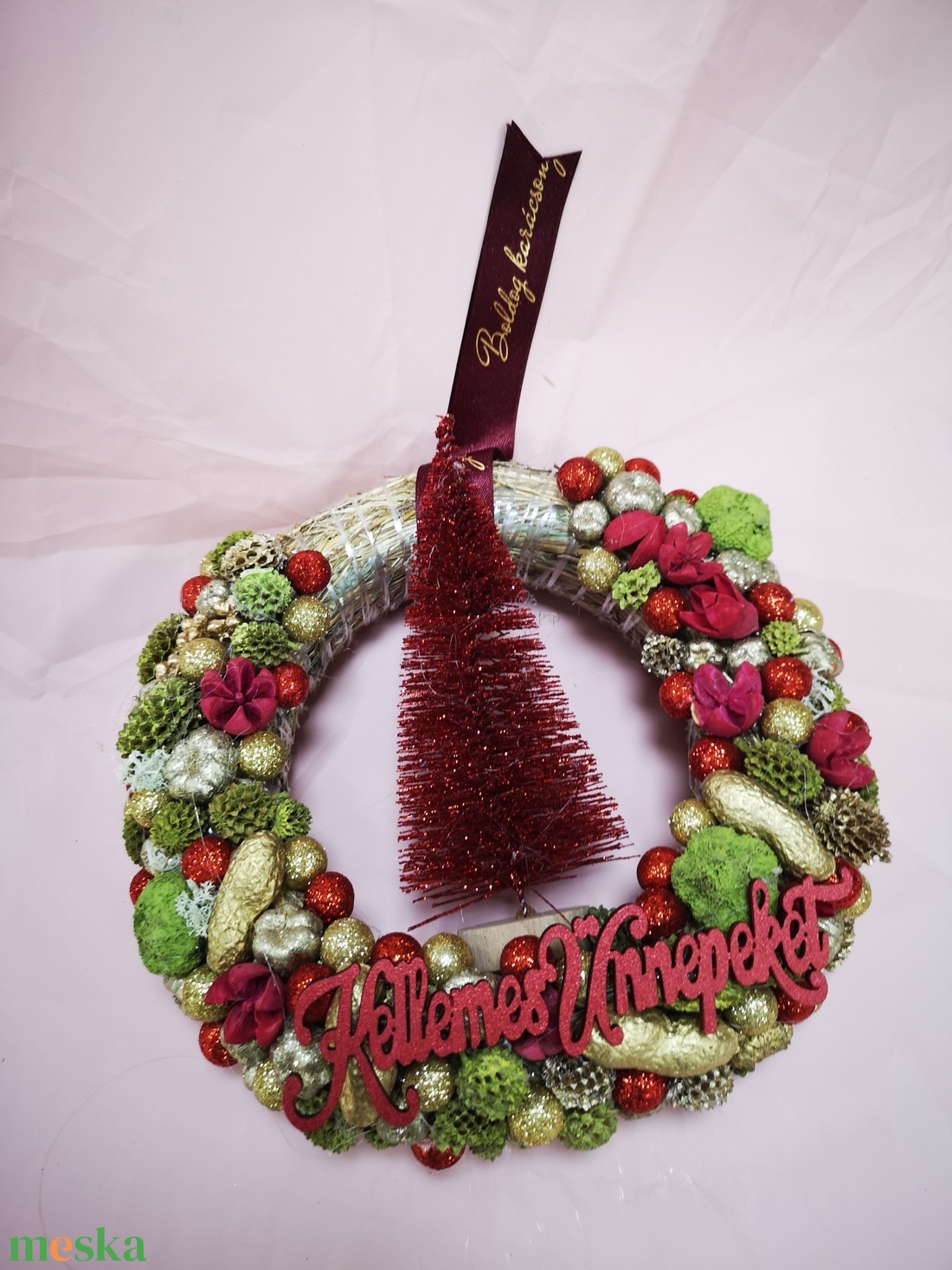 Koszorú, karácsonyi ajtódísz - karácsony - karácsonyi lakásdekoráció - karácsonyi ajtódíszek - Meska.hu