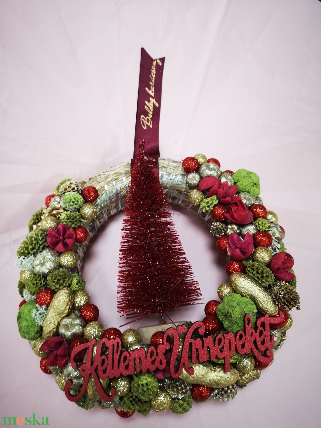 Koszorú, karácsonyi ajtódísz - karácsony - karácsonyi lakásdekoráció - karácsonyi ajtódíszek - Meska.hu