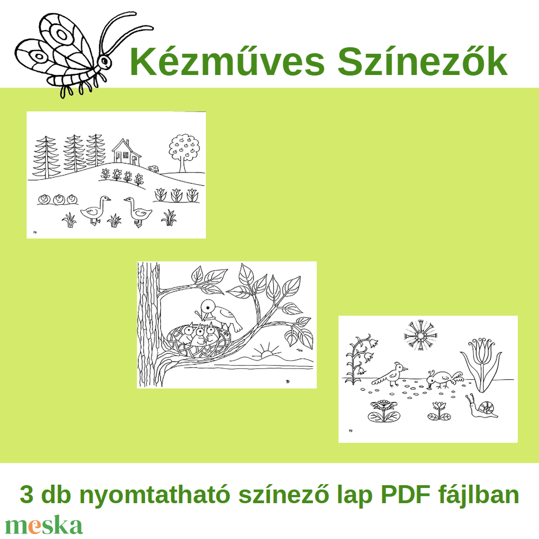 Tavaszi hangulat - Nyomtatható színezők - könyv & zene - könyv - Meska.hu Tavaszi hangulat - Nyomtatható színezők - könyv & zene - könyv - Meska.hu