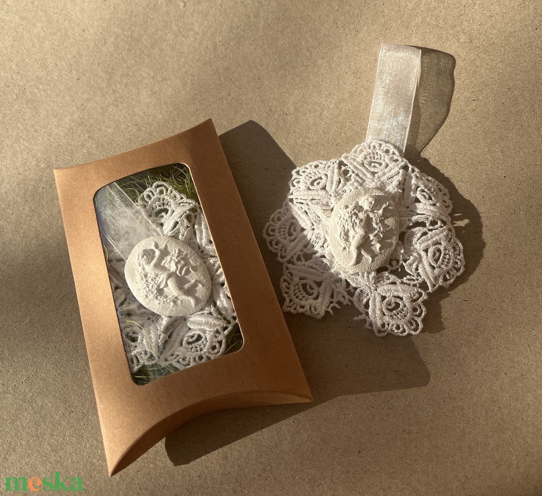 Karácsonyi angyalka dobozban - karácsony - karácsonyi lakásdekoráció - karácsonyfadíszek - Meska.hu