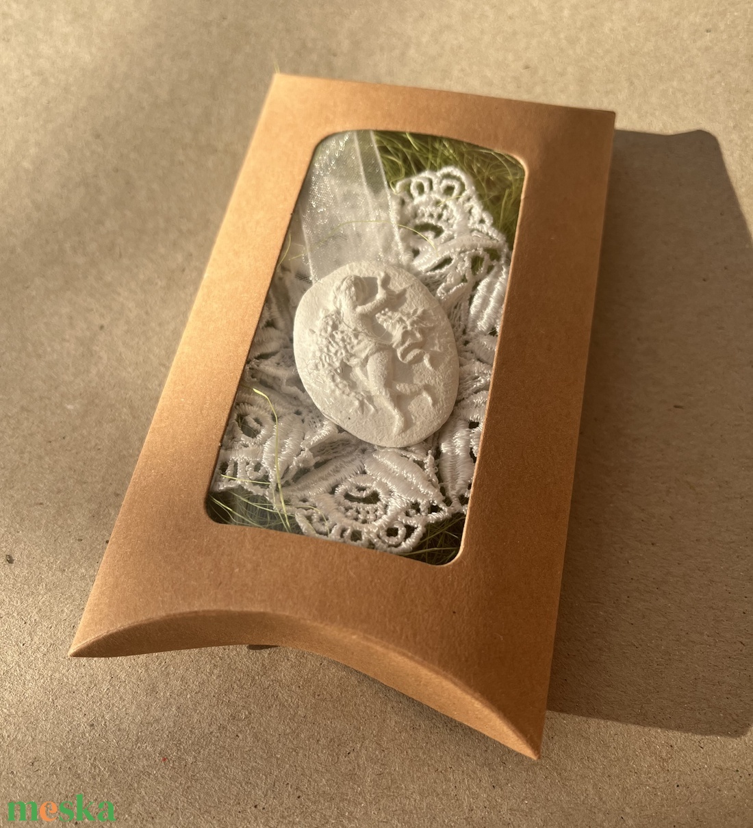 Karácsonyi angyalka dobozban - karácsony - karácsonyi lakásdekoráció - karácsonyfadíszek - Meska.hu