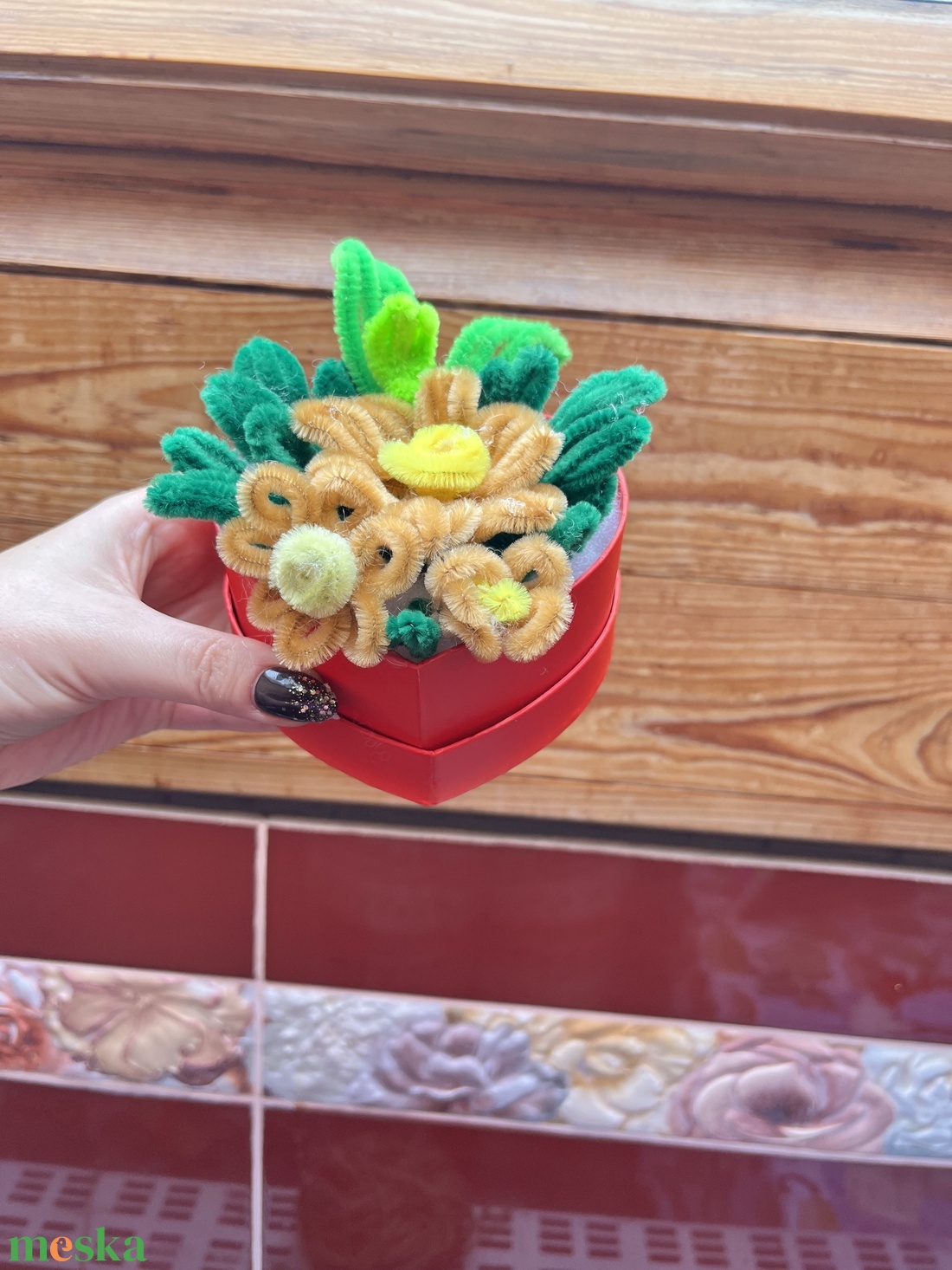 Szivecske virág - karácsony - mikulás - mikulás ajándékok - Meska.hu