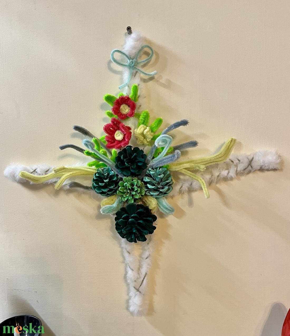 Téli ajtódísz, fali dísz - karácsony - adventi díszek - adventi ajtódísz - Meska.hu