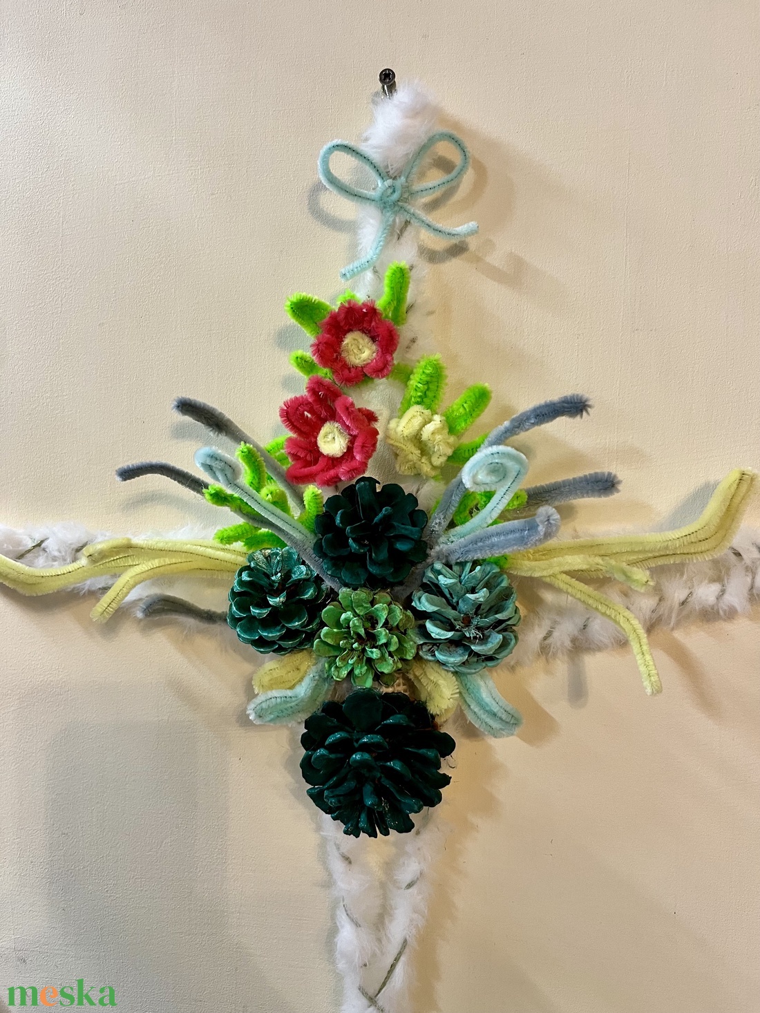 Téli ajtódísz, fali dísz - karácsony - adventi díszek - adventi ajtódísz - Meska.hu