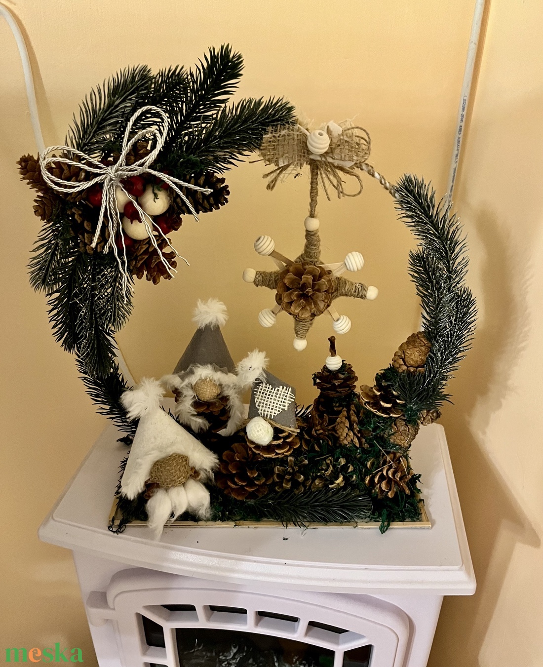 Manó család asztaldísz - karácsony - adventi díszek - adventi asztaldísz - Meska.hu