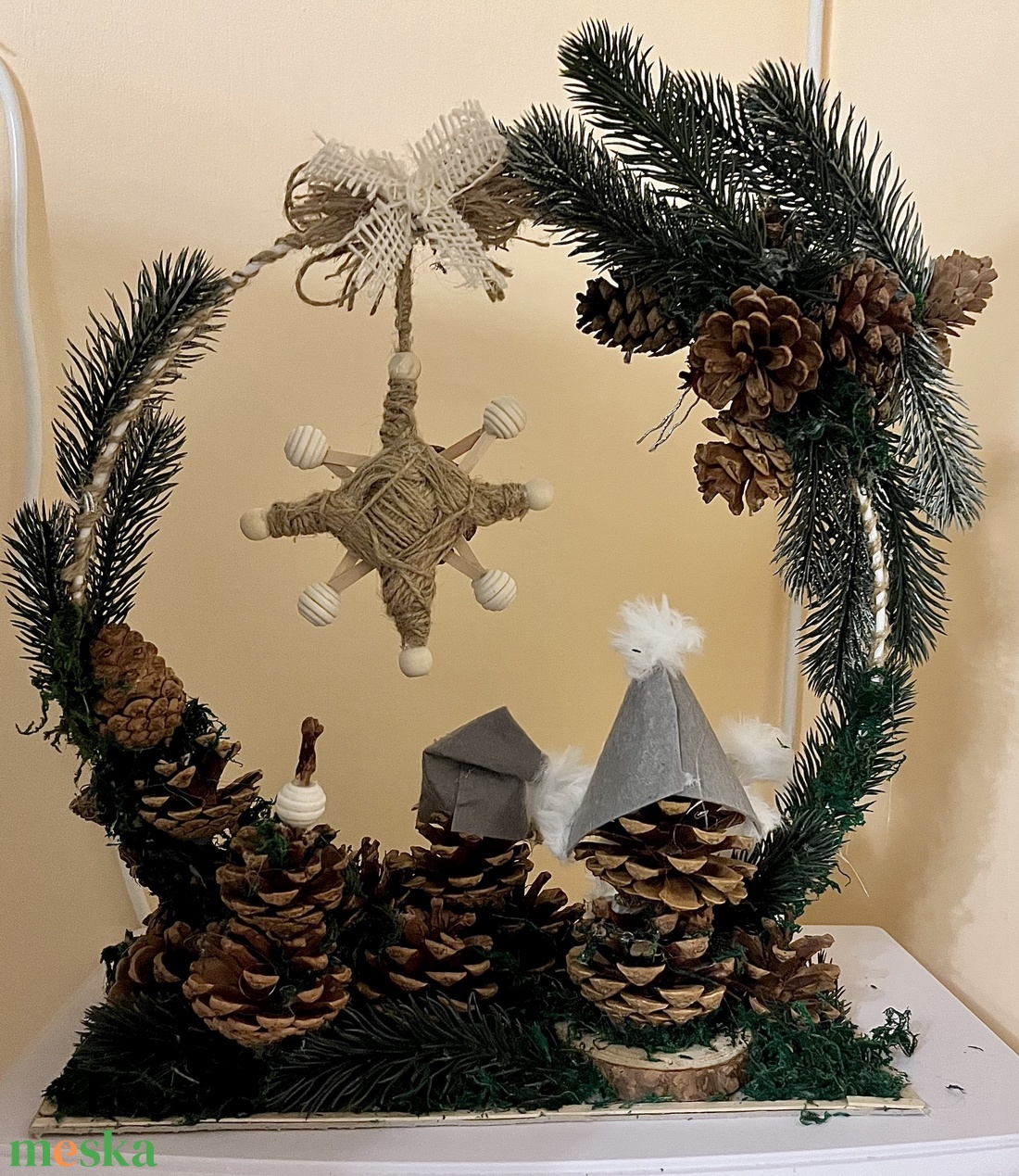 Manó család asztaldísz - karácsony - adventi díszek - adventi asztaldísz - Meska.hu