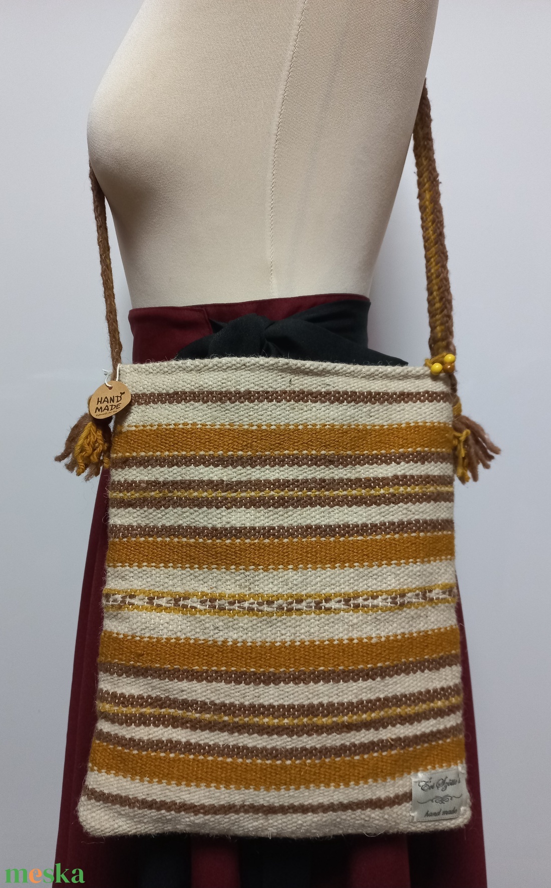 Gyapjú tarisznya 27x24 - táska & tok - kézitáska & válltáska - tarisznya - Meska.hu