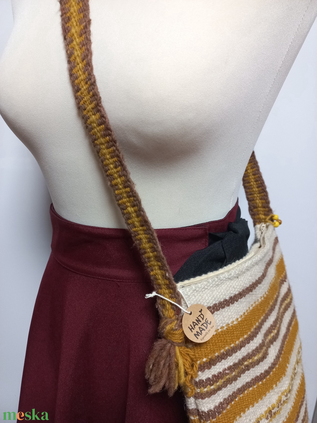 Gyapjú tarisznya 27x24 - táska & tok - kézitáska & válltáska - tarisznya - Meska.hu