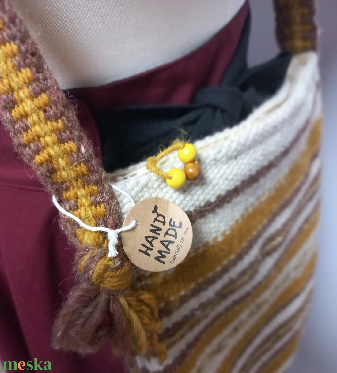 Gyapjú tarisznya 27x24 - táska & tok - kézitáska & válltáska - tarisznya - Meska.hu