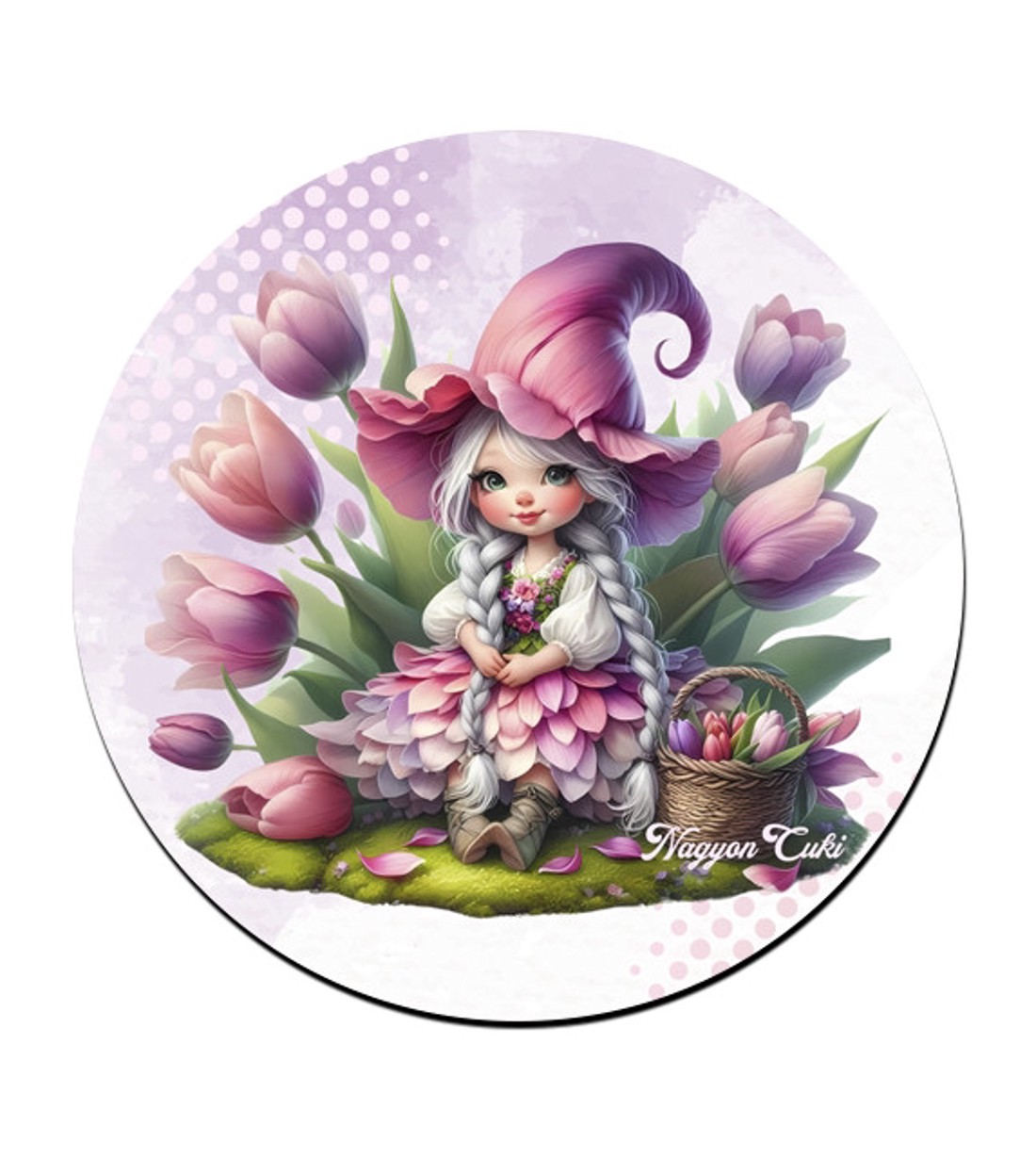Cuki Tulipános manólány mintás bögre alátét -  - Meska.hu