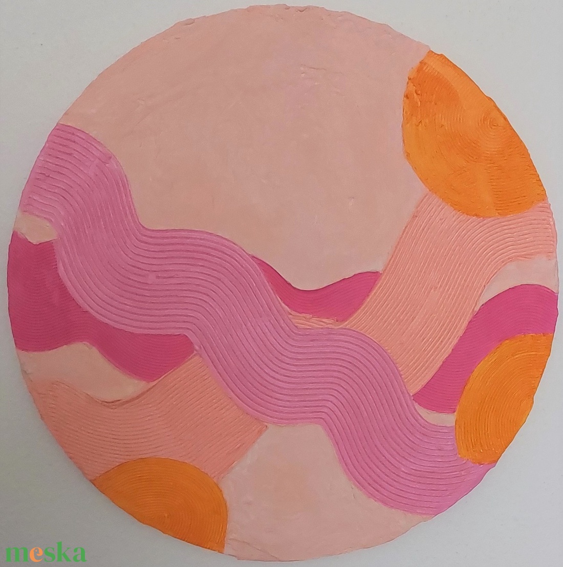 Textúrált kerek akril festmény  - művészet - festmény - akril - Meska.hu