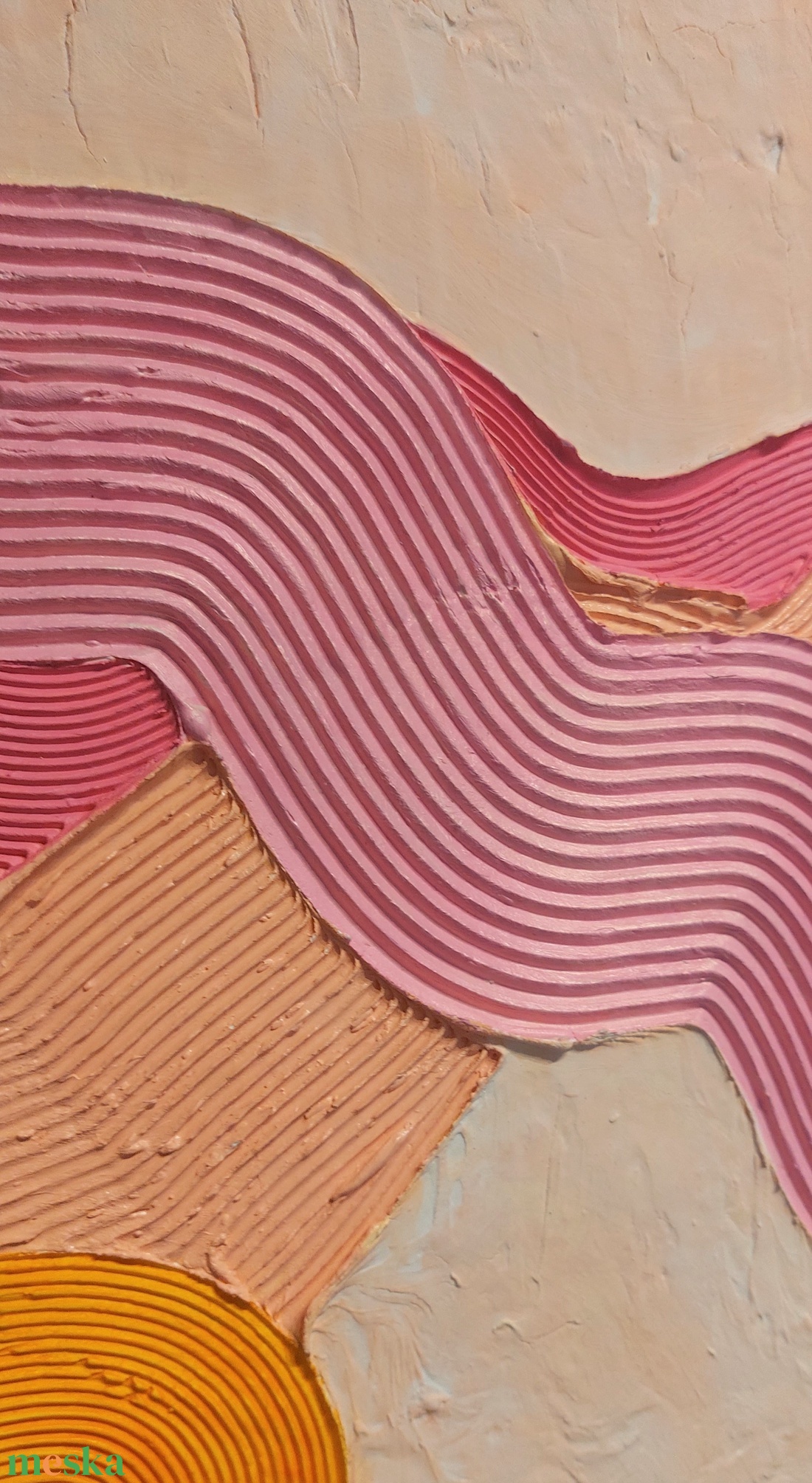 Textúrált kerek akril festmény  - művészet - festmény - akril - Meska.hu