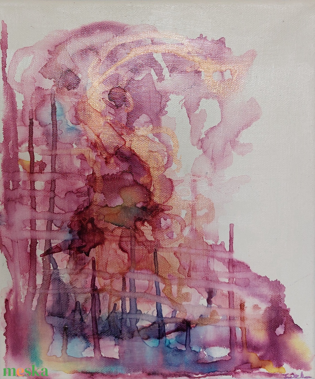 Absztrakt festmény  - művészet - festmény - festmény vegyes technika - Meska.hu