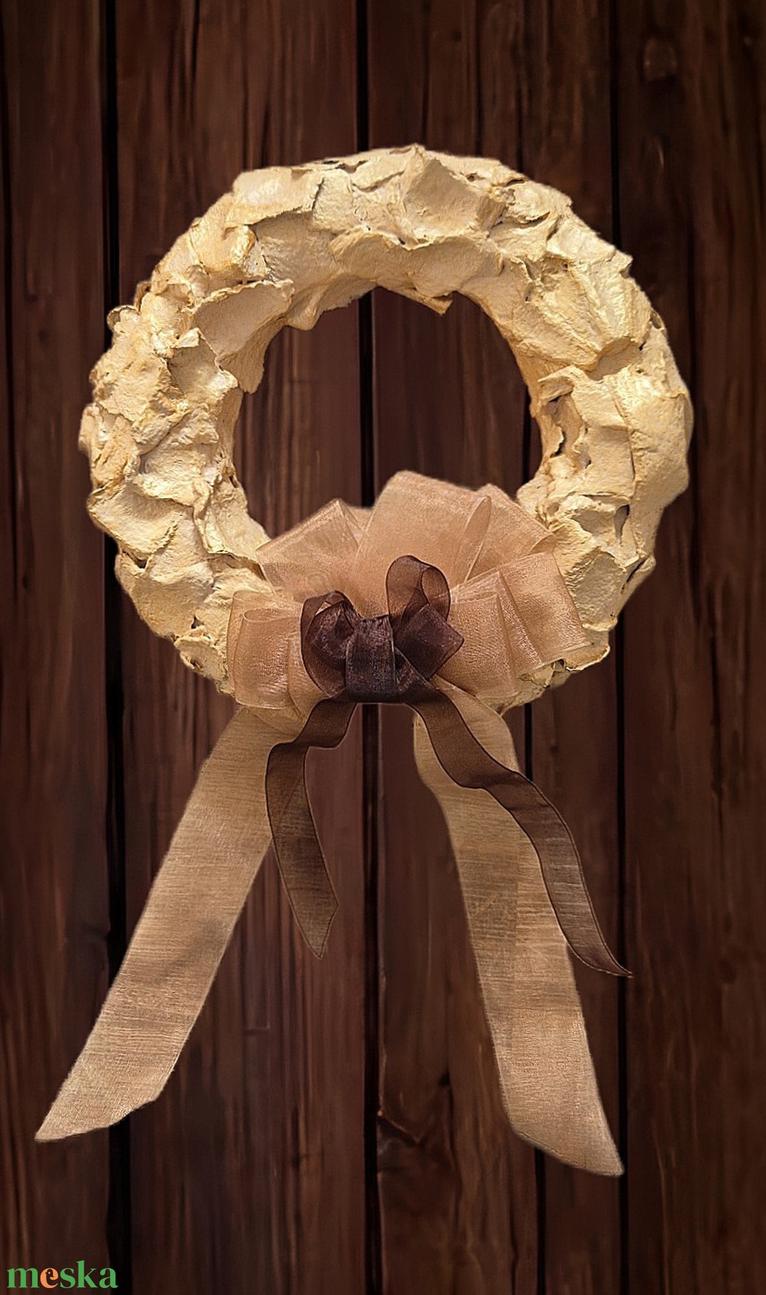 Ünnepi ajtó kopogtató masnival - karácsony - adventi díszek - adventi ajtódísz - Meska.hu