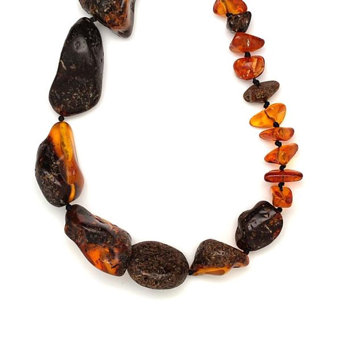 Borostyán vegyes dobcsiszolat splitter nyaklánc 45cm - kellékek & szerszámok - ásvány alapanyag - splitter - Meska.hu