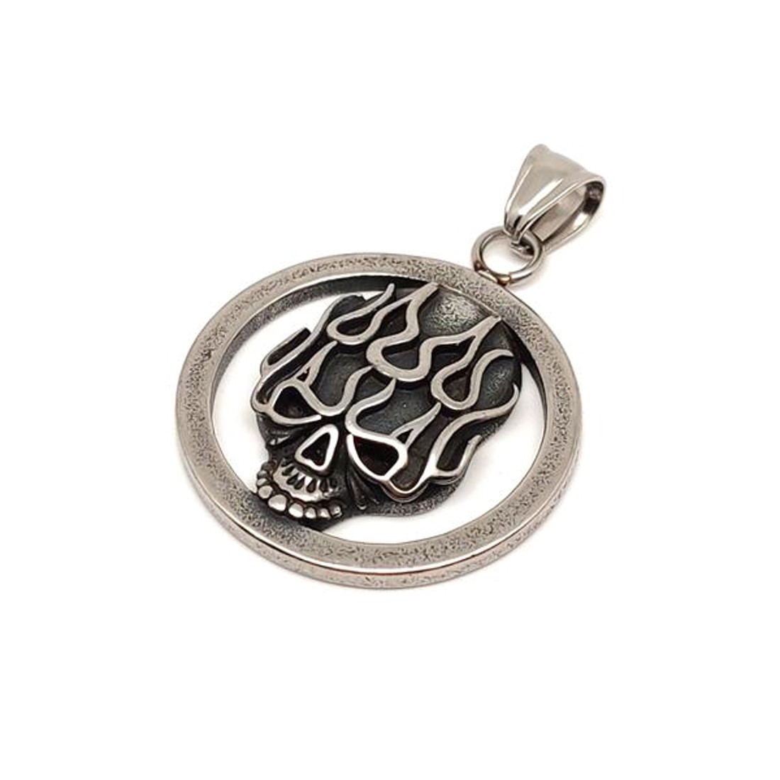 Medál acél koponya kerek 3,5cm - ékszer - nyaklánc - medál - Meska.hu Medál acél koponya kerek 3,5cm - ékszer - nyaklánc - medál - Meska.hu