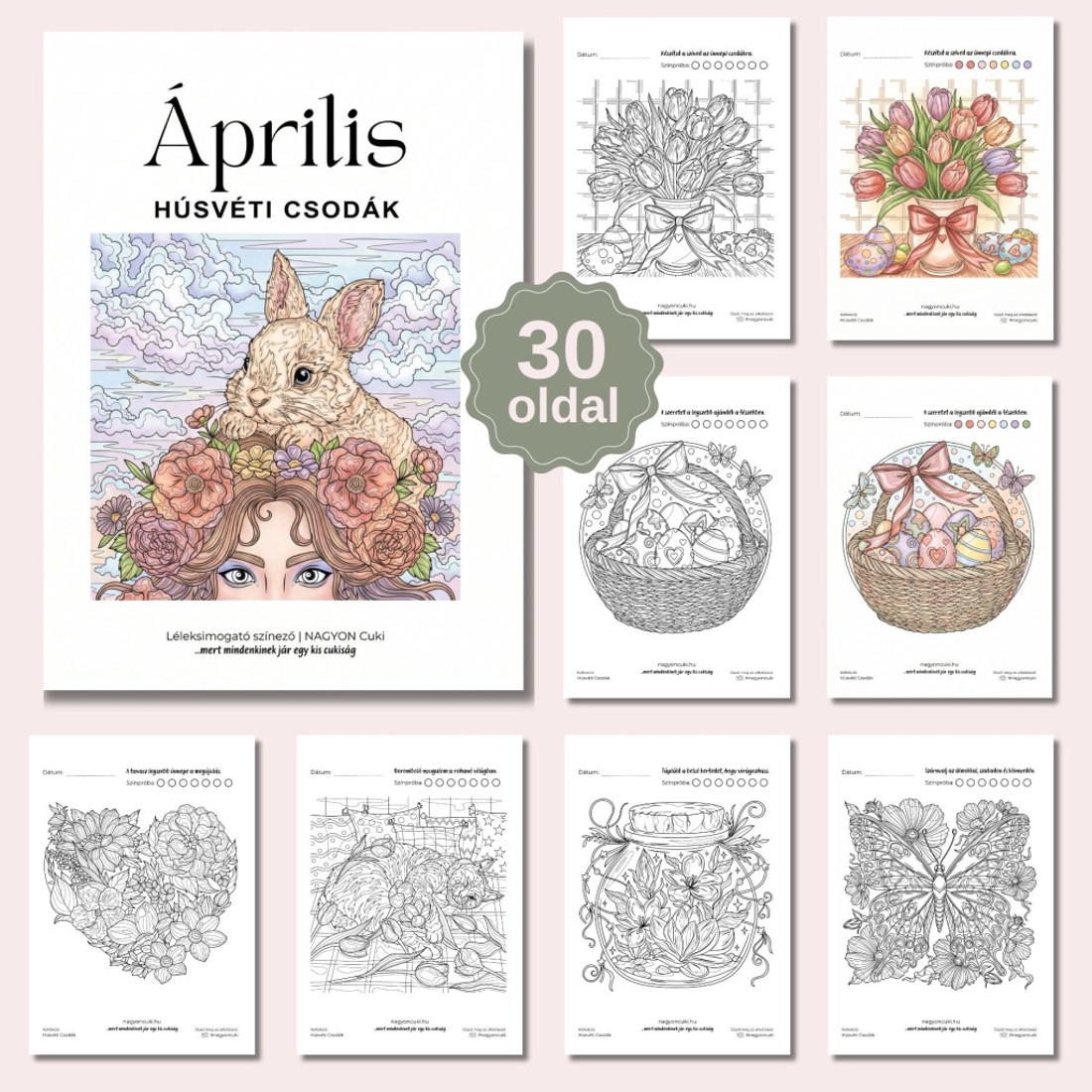 Áprilisi Húsvéti Csodák � Léleksimogató színező (PDF) - otthon & életmód - papír, írószer - színező - Meska.hu