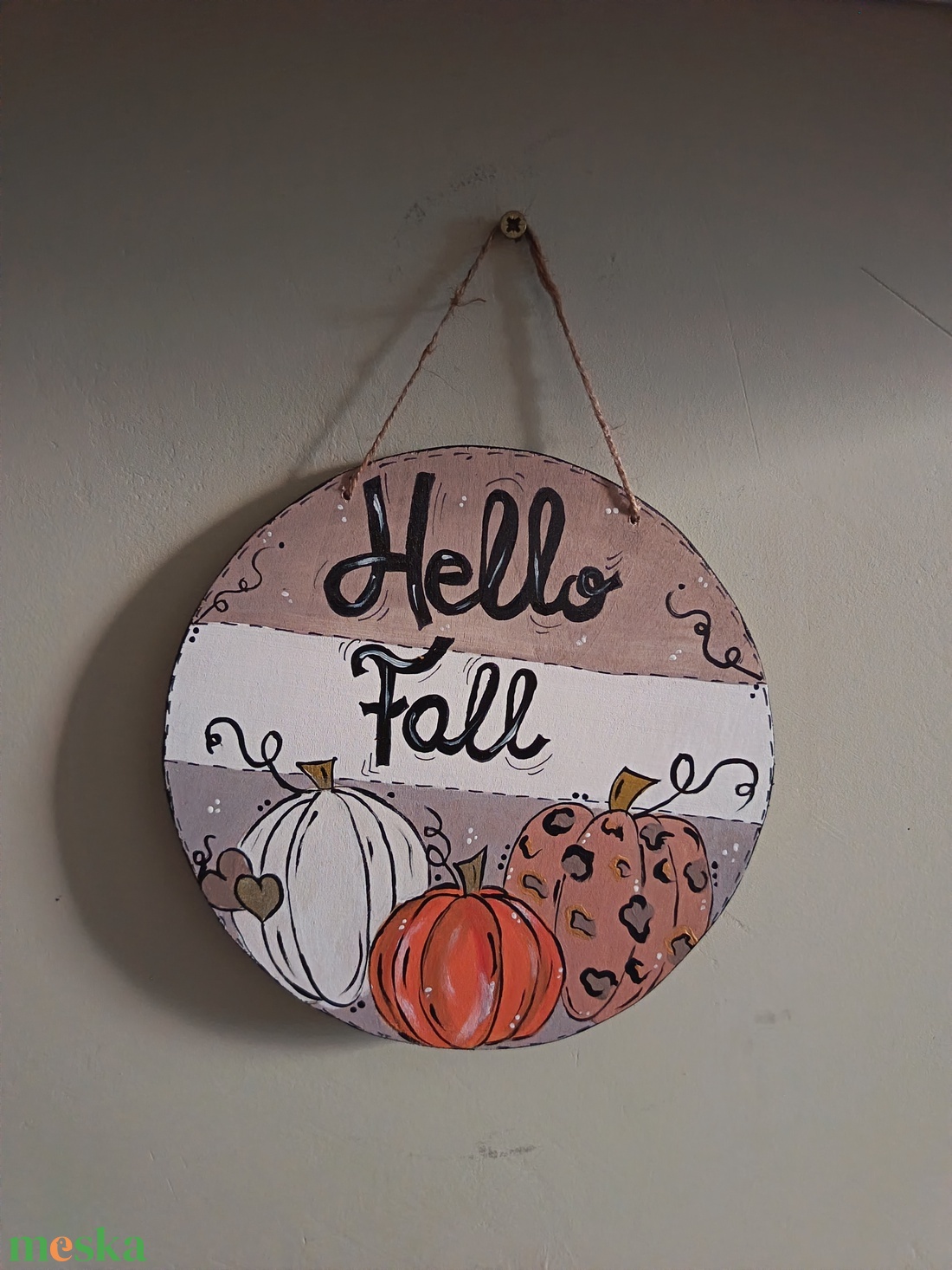 Hello Fall őszi  ajtódísz  - otthon & életmód - dekoráció - ajtó- és ablak dekoráció - ajtódísz & kopogtató - Meska.hu
