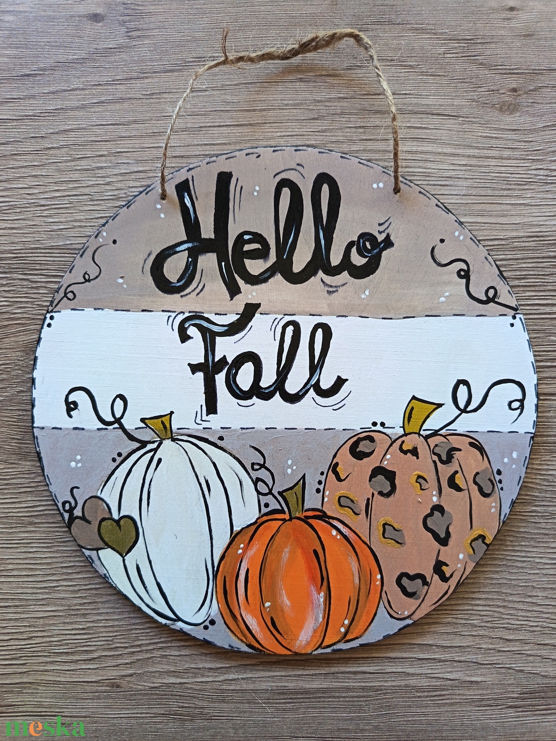 Hello Fall őszi  ajtódísz  - otthon & életmód - dekoráció - ajtó- és ablak dekoráció - ajtódísz & kopogtató - Meska.hu