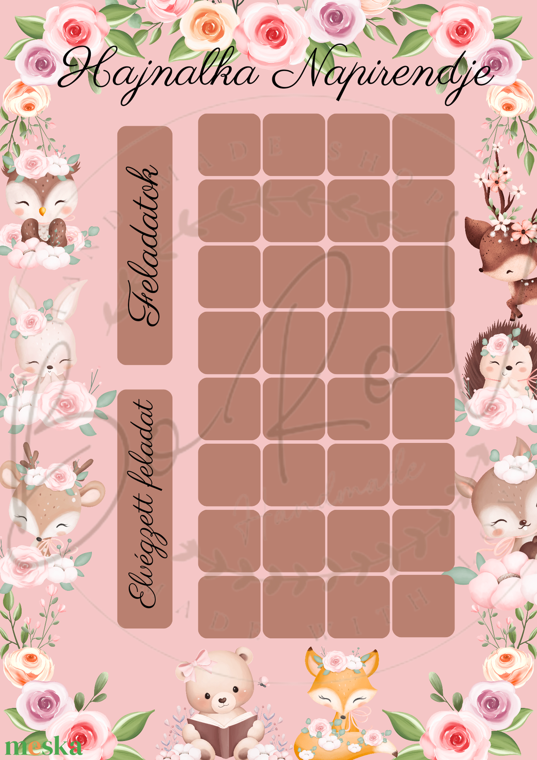 Névre szóló képes napirend/napi rutin/vizuális napirend - otthon & életmód - dekoráció - fali és függő dekoráció - falinaptár & öröknaptár - Meska.hu