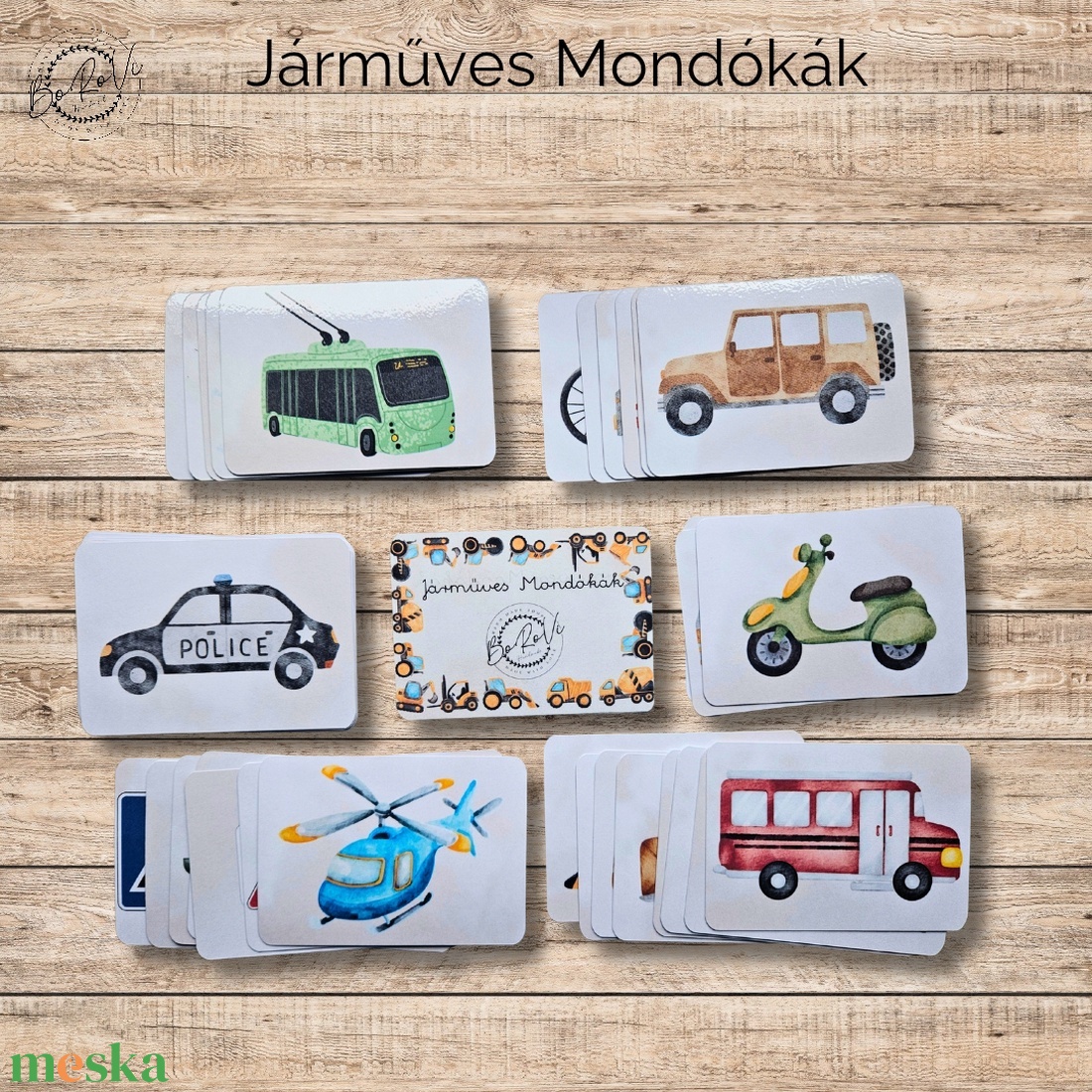 Járműves Mondókák kártyacsomag DIGITÁLIS  - játék & sport - készségfejlesztő és logikai játék - oktató játékok - Meska.hu