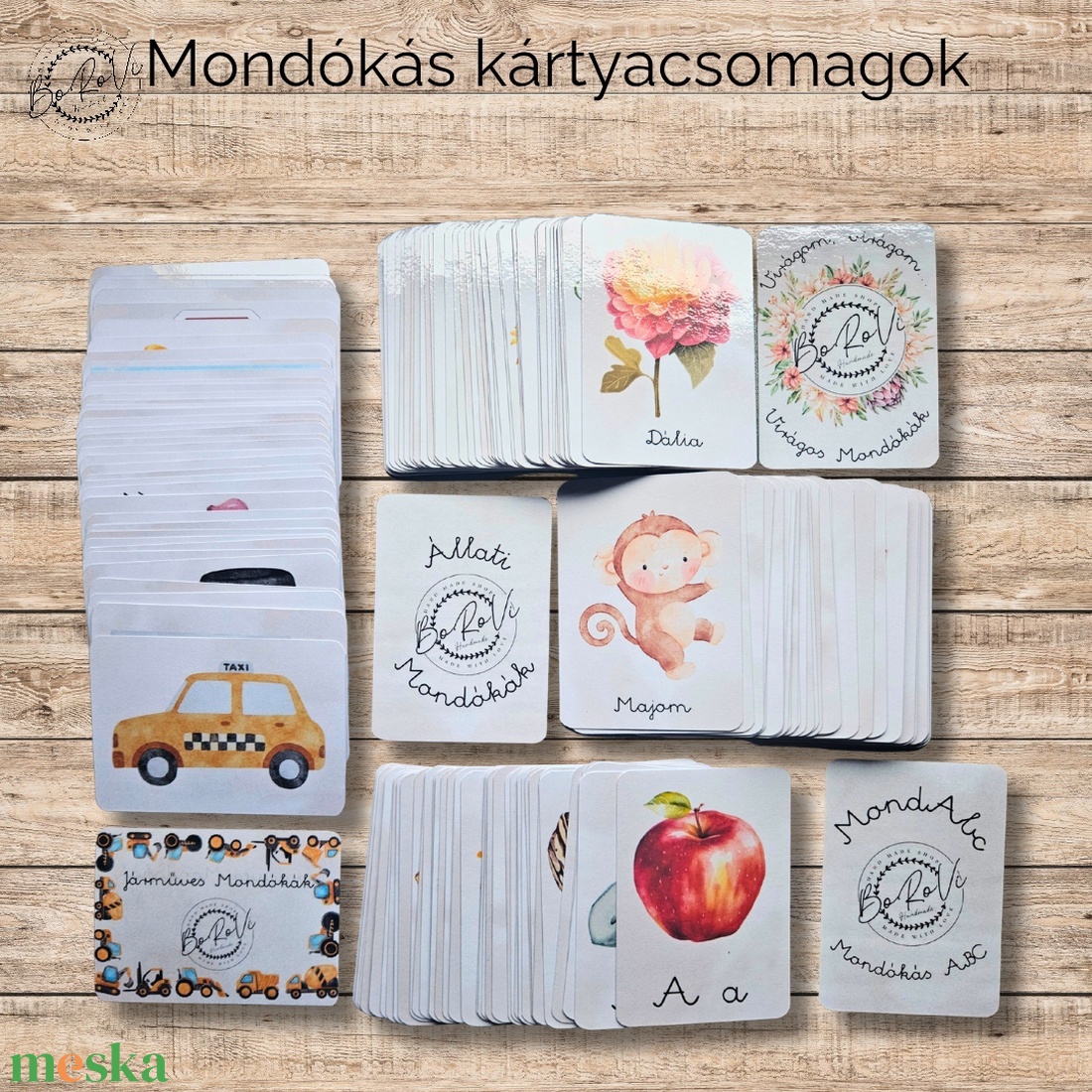 Mondókás kártyacsomag szett - játék & sport - készségfejlesztő és logikai játék - oktató játékok - Meska.hu
