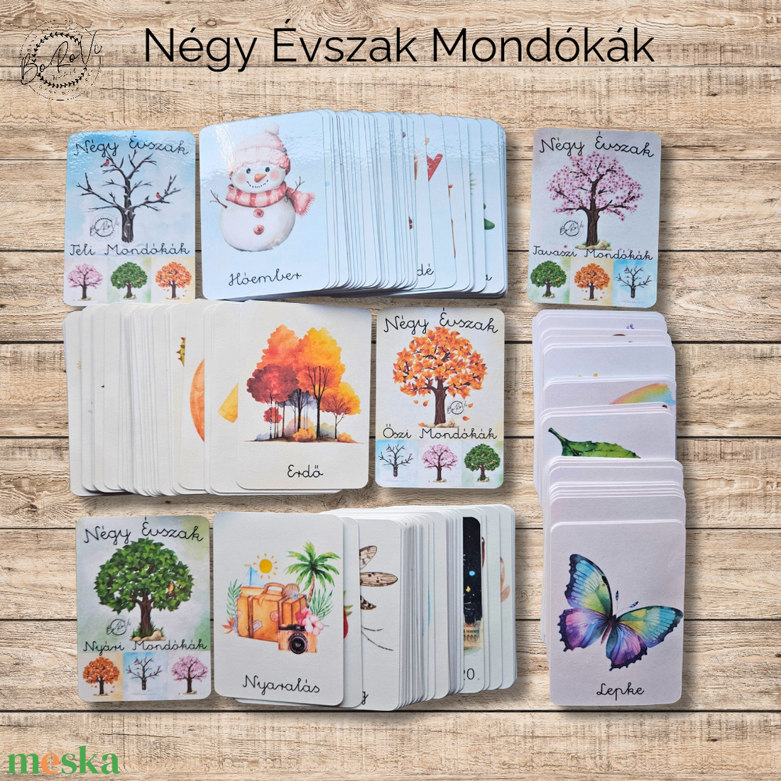 Négy Évszak Mondókás kártyacsomag szett - játék & sport - készségfejlesztő és logikai játék - oktató játékok - Meska.hu