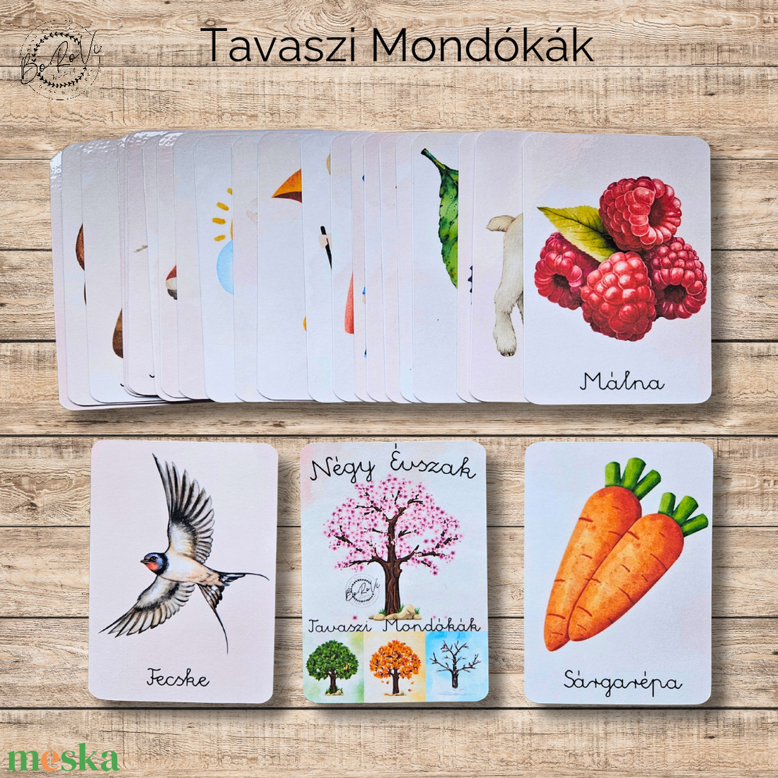 Négy Évszak-Tavaszi Mondókák kártyacsomag - játék & sport - készségfejlesztő és logikai játék - oktató játékok - Meska.hu