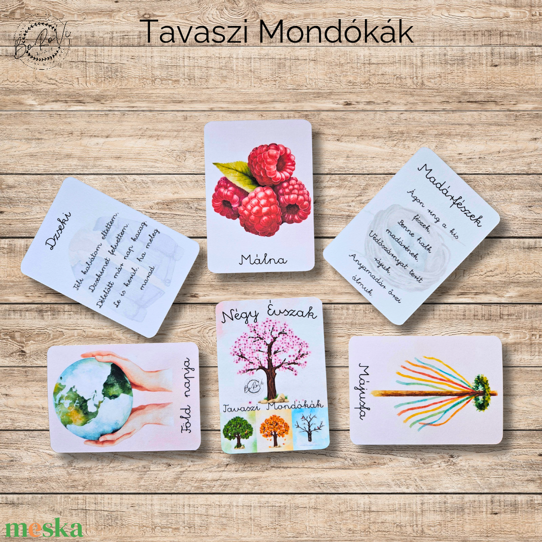 Négy Évszak-Tavaszi Mondókák kártyacsomag - játék & sport - készségfejlesztő és logikai játék - oktató játékok - Meska.hu