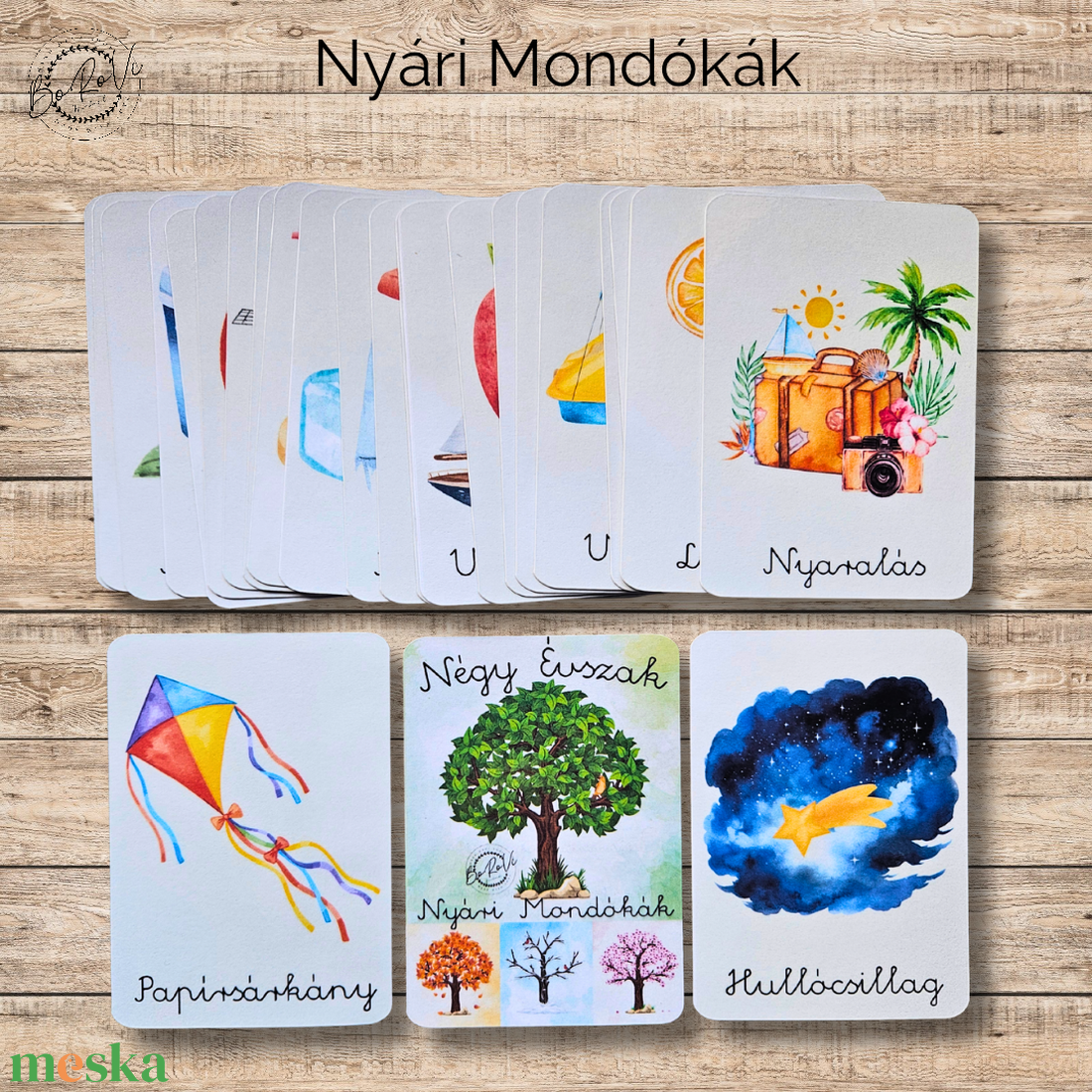 Négy Évszak-Nyári Mondókák kártyacsomag - játék & sport - készségfejlesztő és logikai játék - oktató játékok - Meska.hu