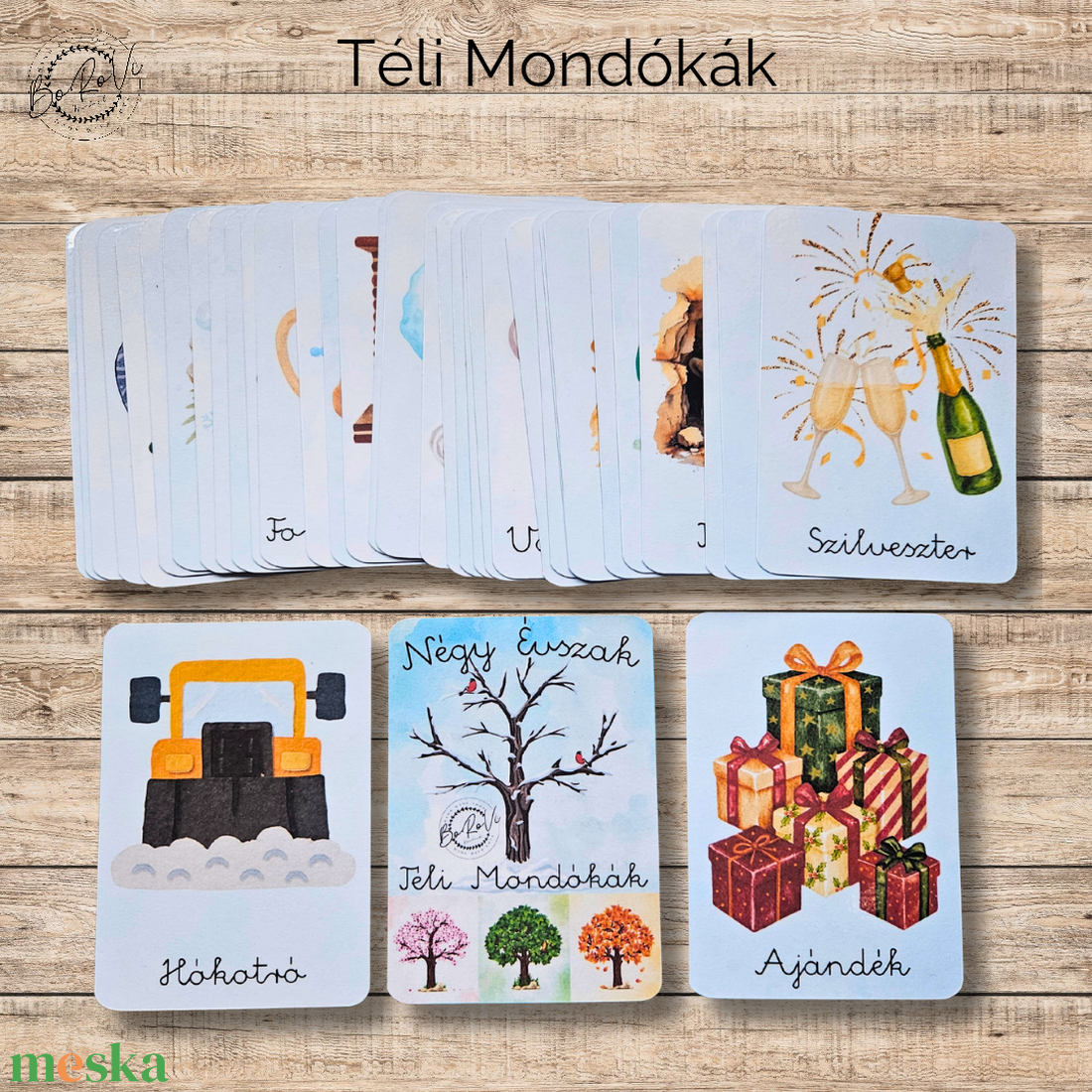 Négy Évszak-Téli Mondókák kártyacsomag - játék & sport - készségfejlesztő és logikai játék - oktató játékok - Meska.hu