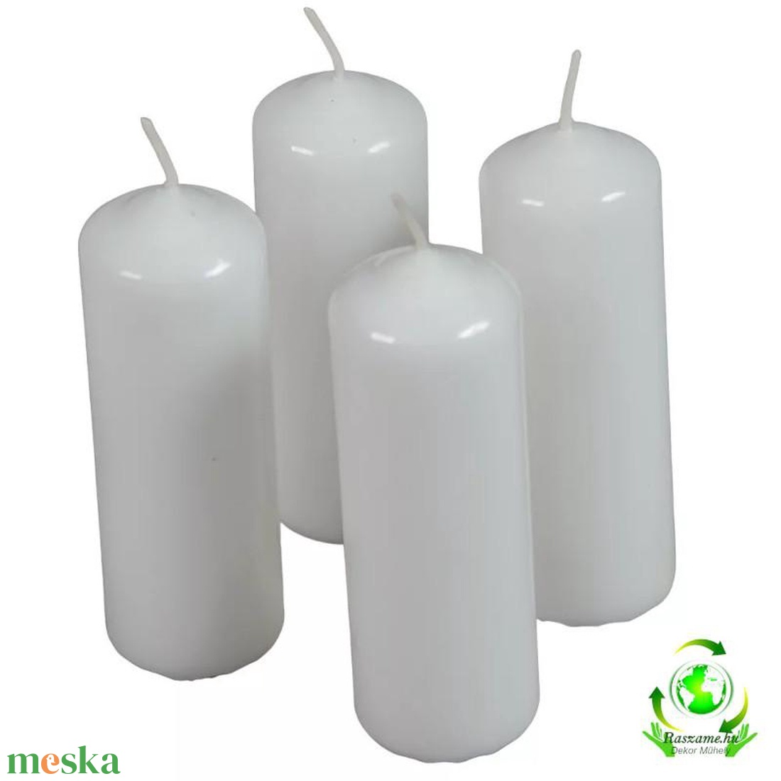 Mártott henger gyertya 40x120 mm - fehér - kellékek & szerszámok - dekorációs kellékek - dekorációs gyertya - Meska.hu