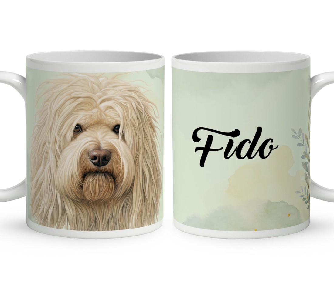 Névvel kérhető - Fehér puli portré mintás bögre - otthon & életmód - konyhafelszerelés, tálalás - tálalás - bögre & csésze - Meska.hu