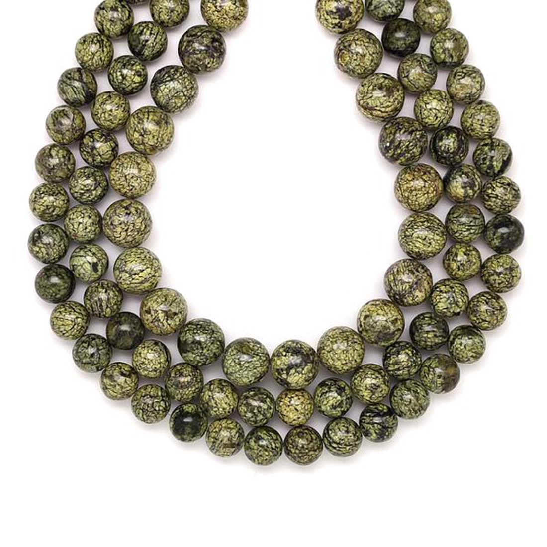 Szerpentin világos golyó 8-9mm  ékszerkészítő alapanyag (füzér) - kellékek & szerszámok - ásvány alapanyag - ásványfüzér - Meska.hu