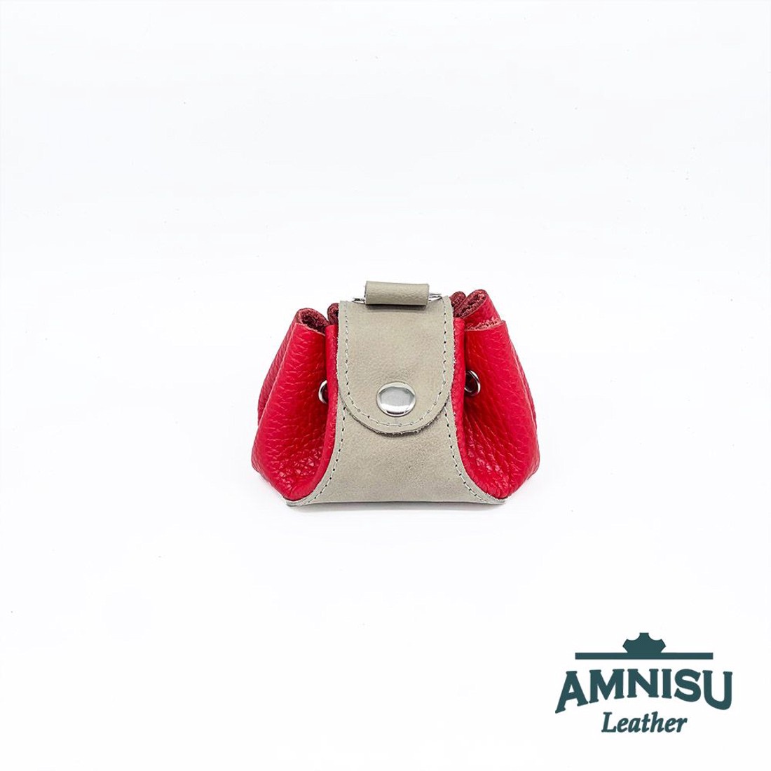 Szürke - piros bőr mini 2in1 szütyő és kockatálca N8014-5017 - játék & sport - táblajáték és kártyajáték - társasjátékok - dobókocka - Meska.hu