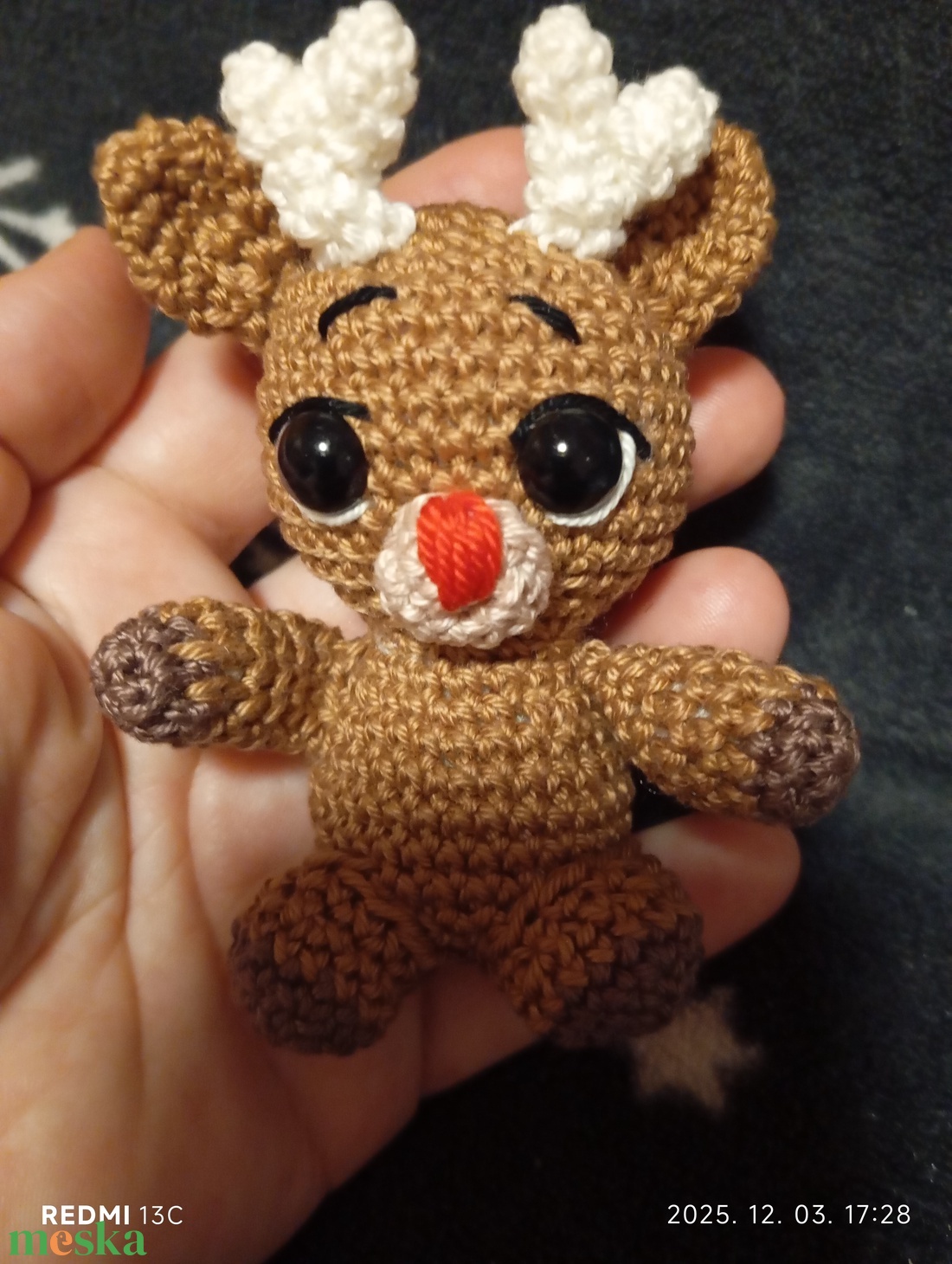 Mini rénszarvas - karácsony - karácsonyi lakásdekoráció - karácsonyi manók, figurák - Meska.hu