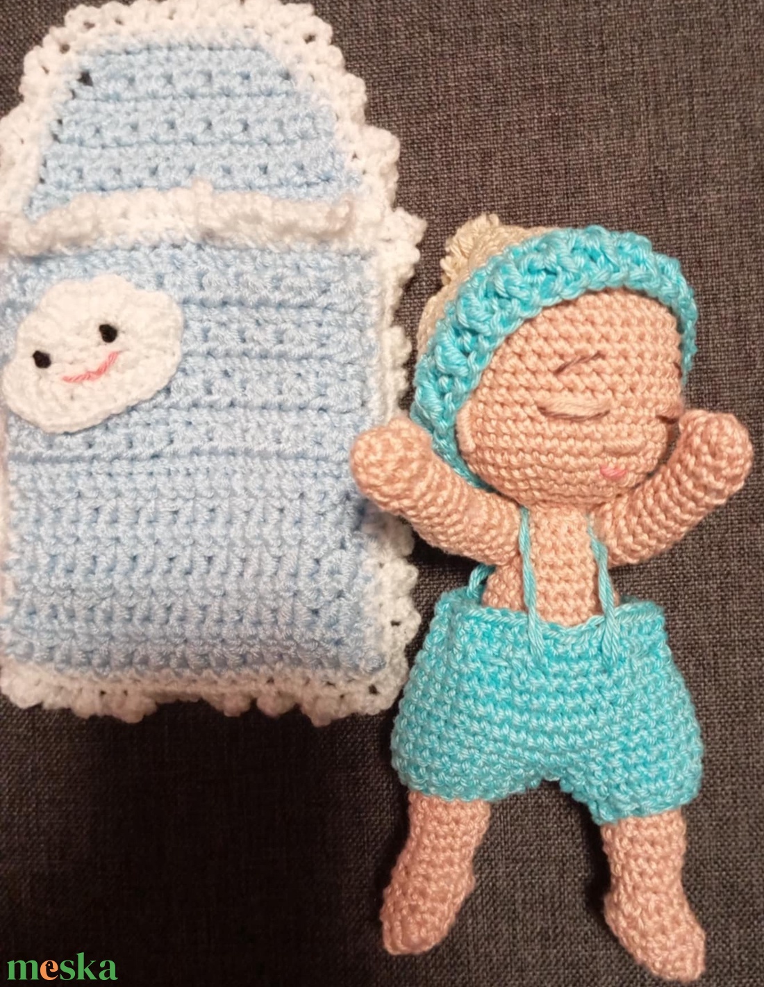 Újszölött horgolt baba - játék & sport - baba & babaház - öltöztethető baba - Meska.hu