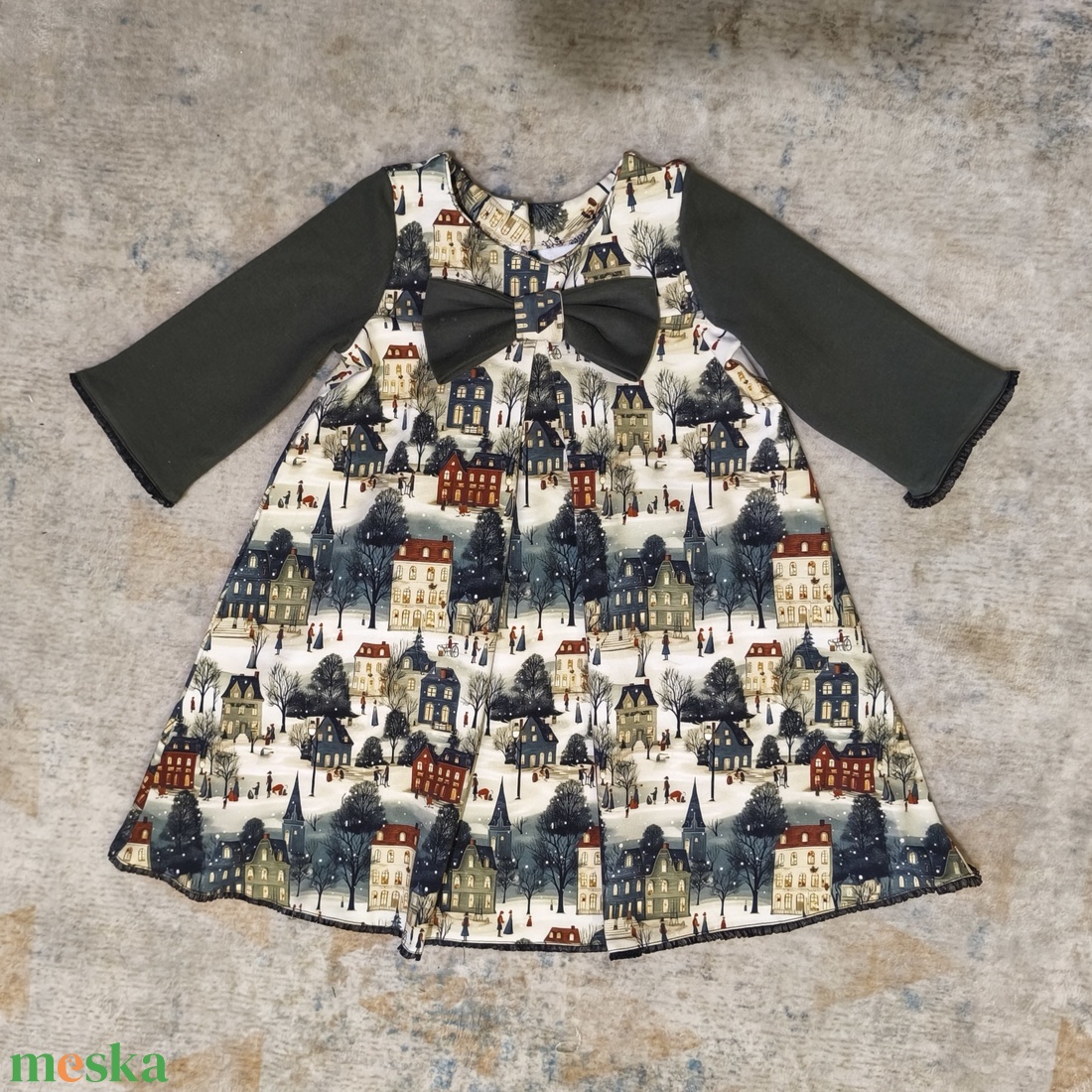 Karácsonyi kislány ruha, 110 - ruha & divat - babaruha & gyerekruha - ruha - Meska.hu