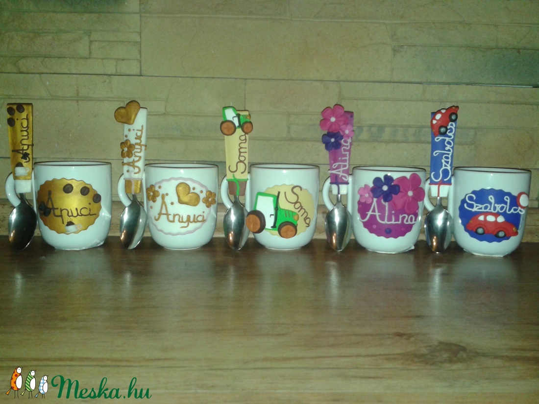 Névre szóló bögre+kanál -  - Meska.hu