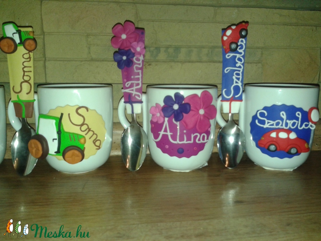 Névre szóló bögre+kanál -  - Meska.hu