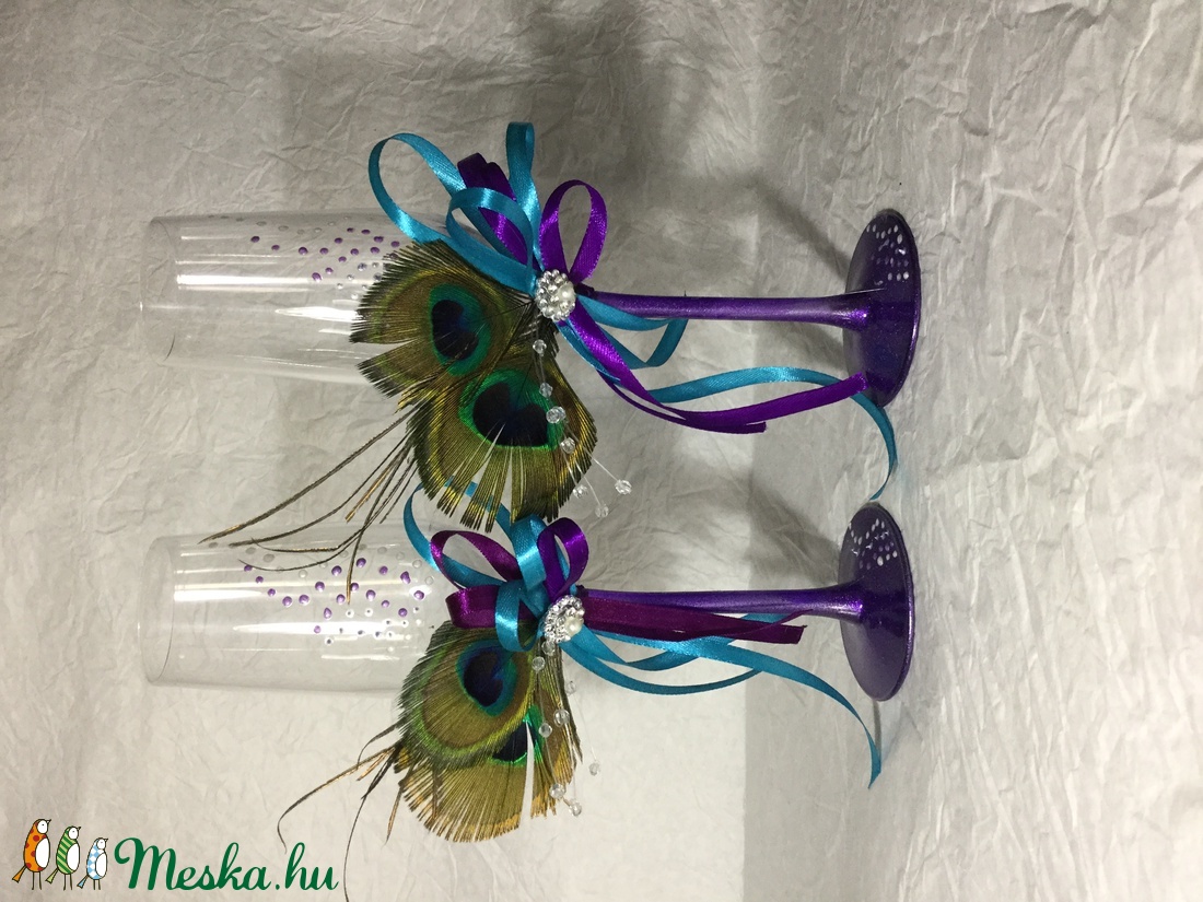 Kristály rózsa pezsgős pohár pár 1. -  - Meska.hu