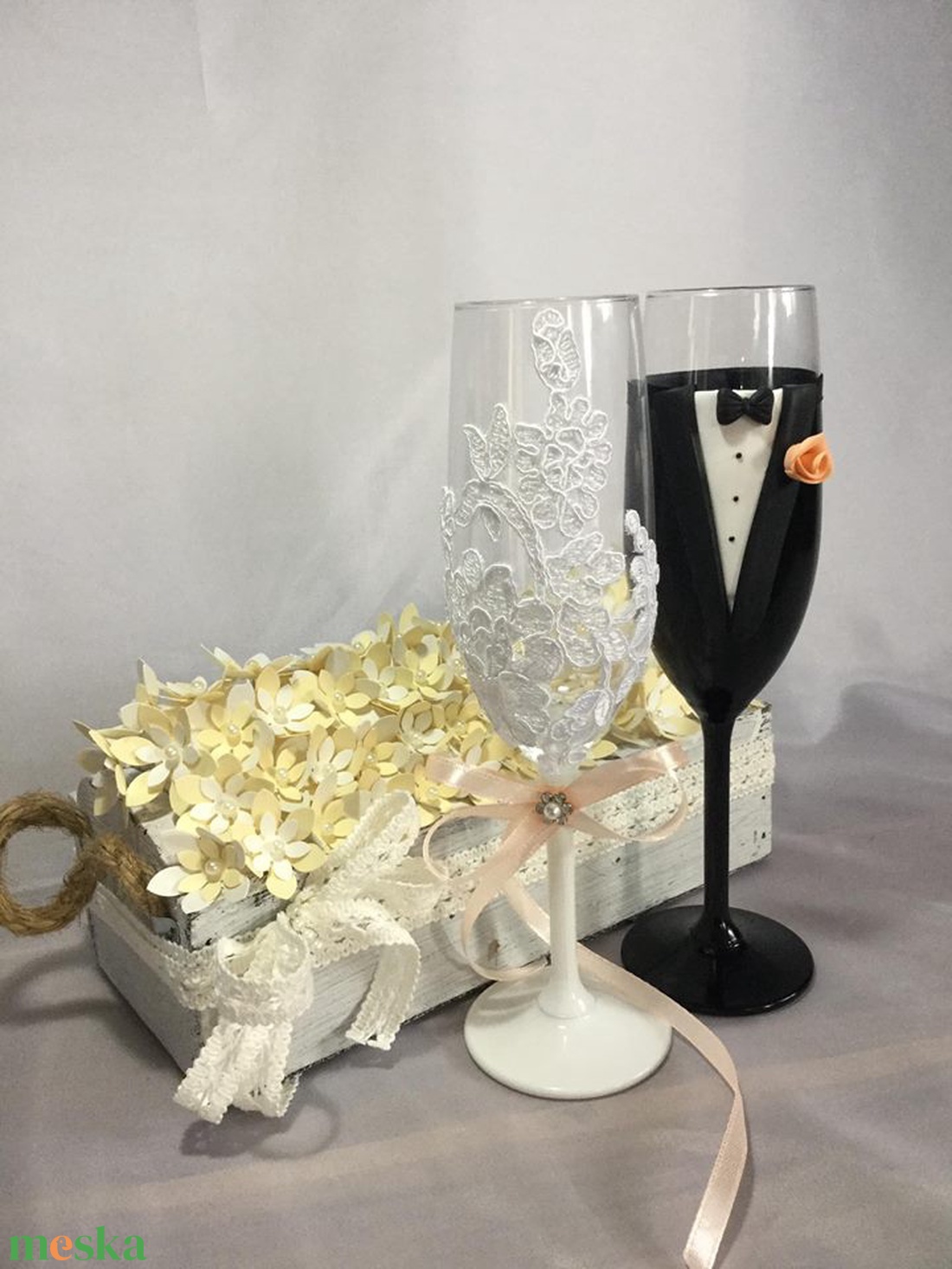  Esküvői pohár pár - esküvő - dekoráció - tálalás - Meska.hu