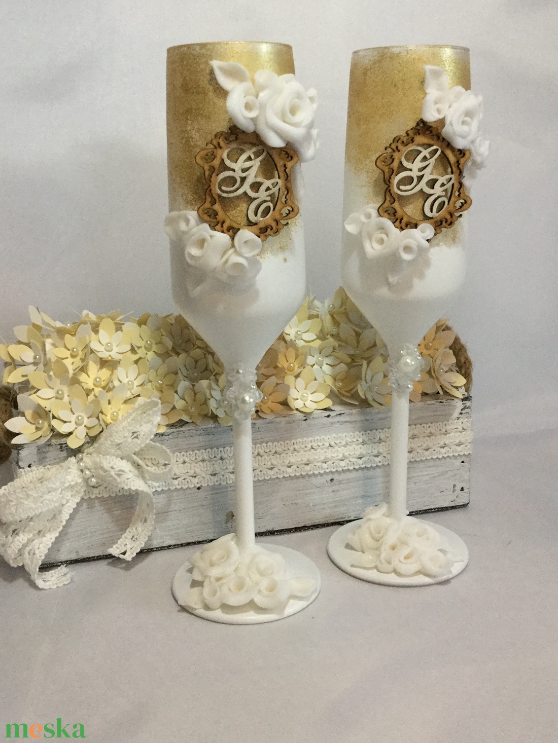 Gold roses pezsős pohár pár - esküvő - esküvői szett - Meska.hu Gold roses pezsős pohár pár - esküvő - esküvői szett - Meska.hu