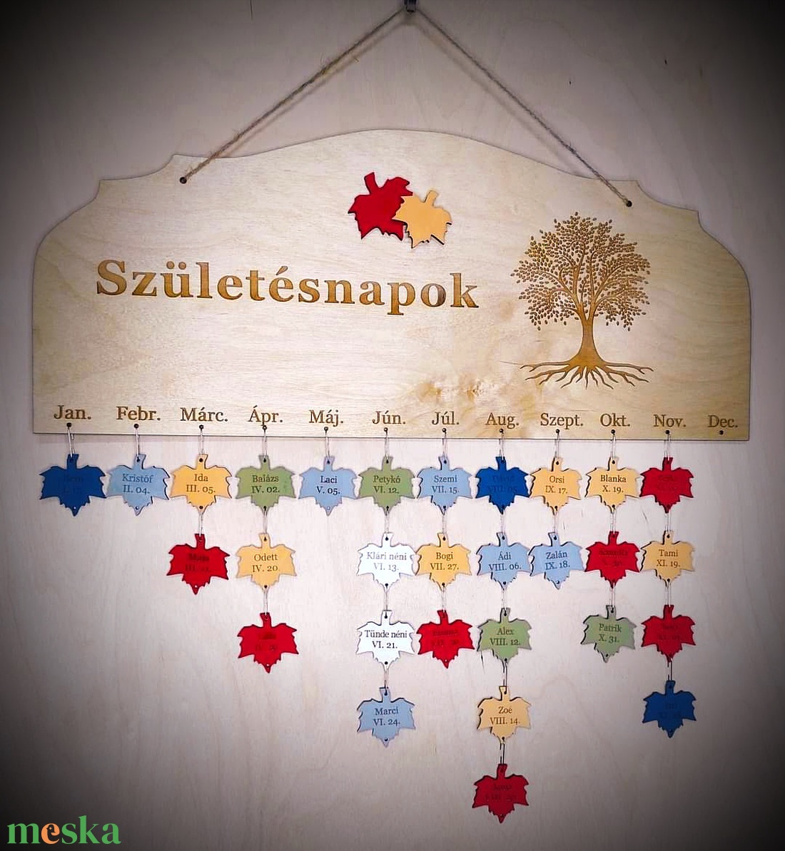 Szülinapi öröknaptár - otthon & életmód - dekoráció - fali és függő dekoráció - falinaptár & öröknaptár - Meska.hu