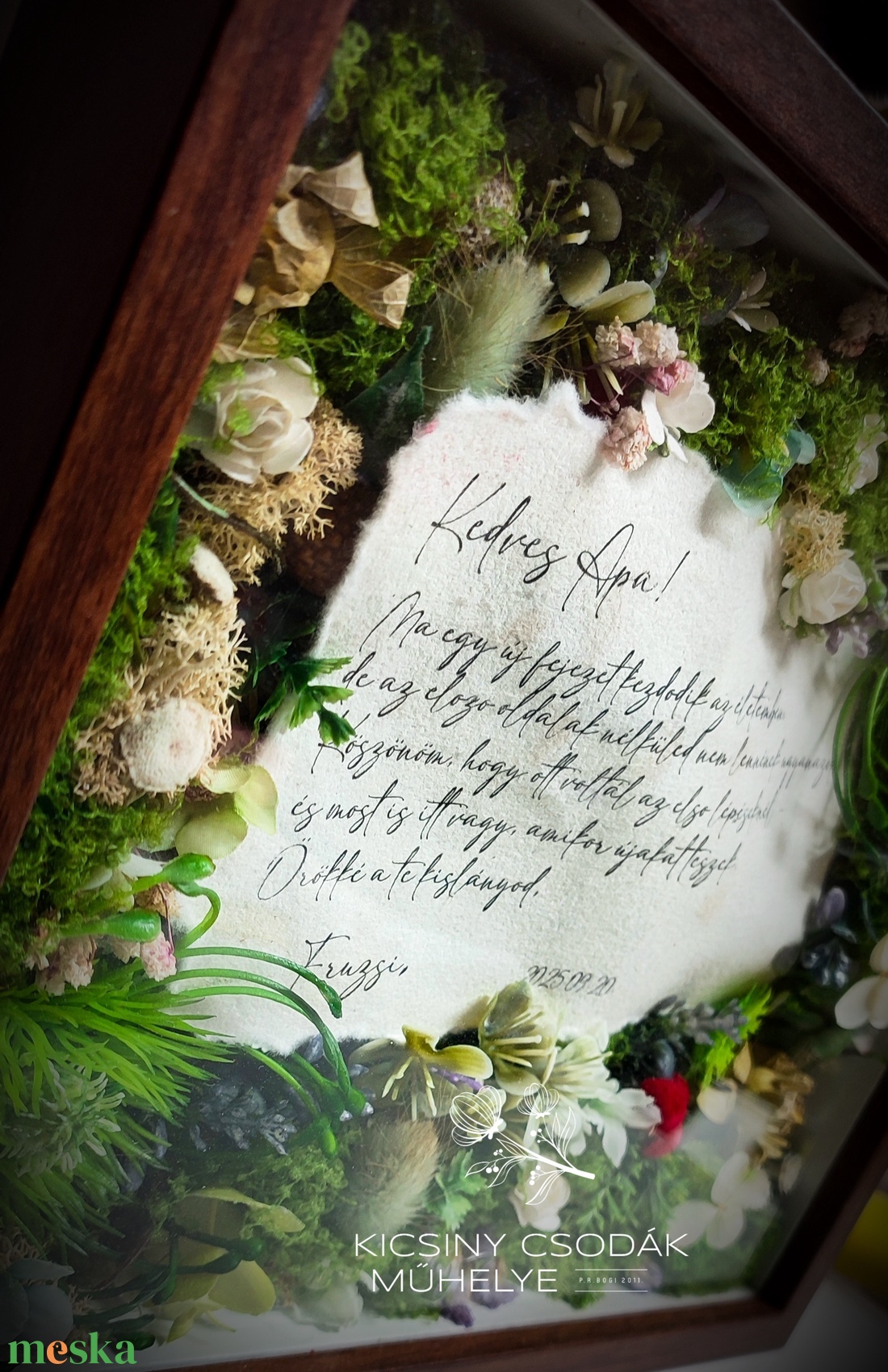 Szülőköszöntő képkeret szeretettel töltve a természetesség jegyében. - esküvő - emlék & ajándék - szülőköszöntő ajándék - Meska.hu