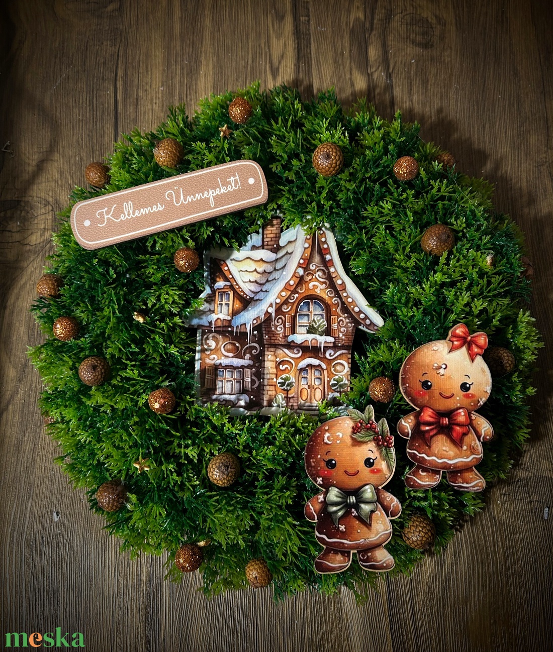 Mézi kopogtató, ajtódísz - karácsony - karácsonyi lakásdekoráció - karácsonyi ajtódíszek - Meska.hu