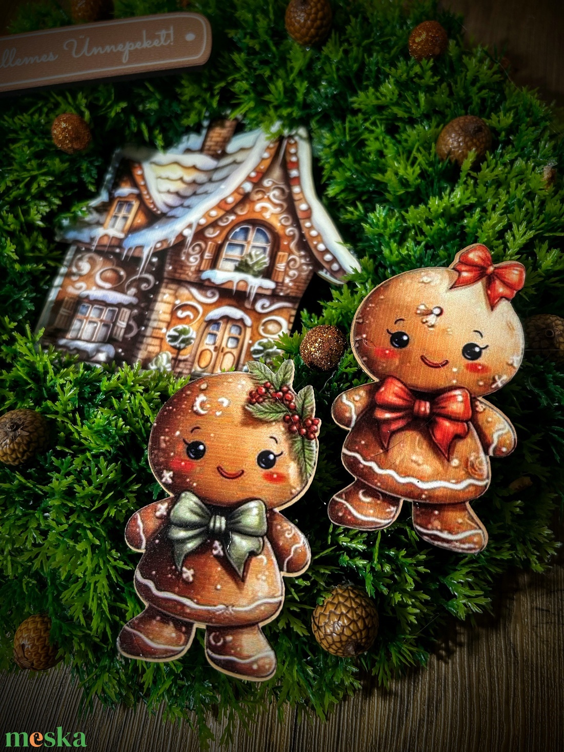 Mézi kopogtató, ajtódísz - karácsony - karácsonyi lakásdekoráció - karácsonyi ajtódíszek - Meska.hu