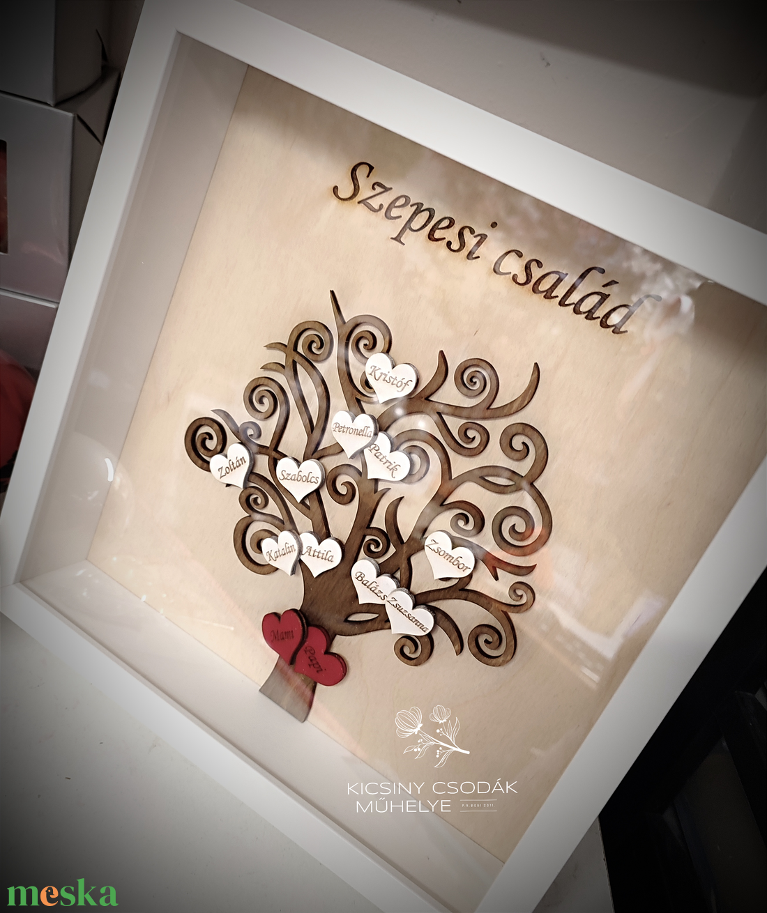 Szülőköszöntő családfa kép esküvőre � egyedi névre szóló ajándék örömszülőknek, nagyszülőknek � keretes családfa dekorác - esküvő - emlék & ajándék - szülőköszöntő ajándék - Meska.hu