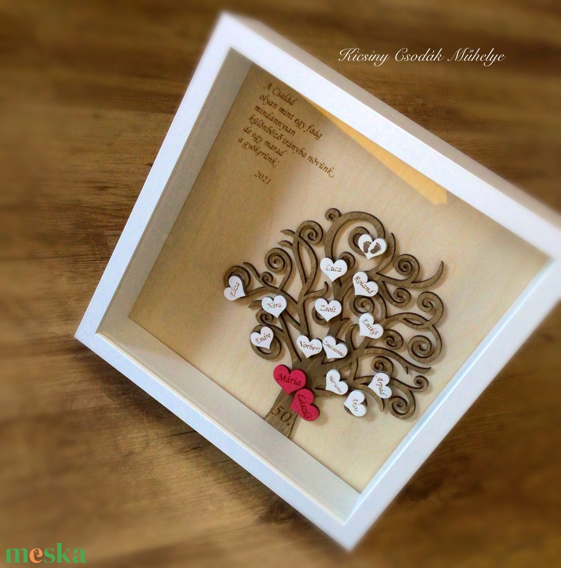 Szülőköszöntő családfa kép esküvőre � egyedi névre szóló ajándék örömszülőknek, nagyszülőknek � keretes családfa dekorác - esküvő - emlék & ajándék - szülőköszöntő ajándék - Meska.hu