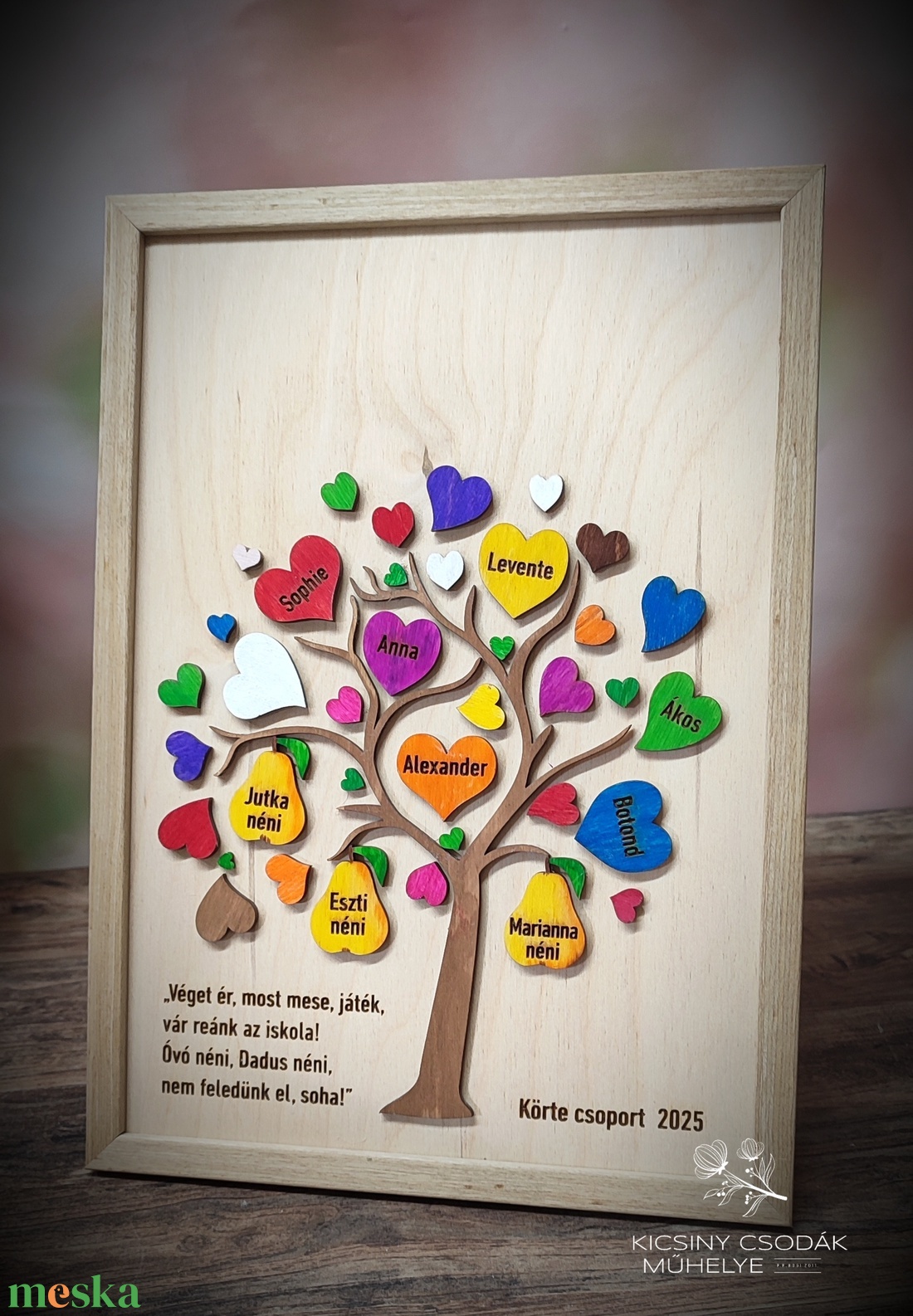 Egyedi gravírozott emlékfa � ballagási köszönő ajándék óvónéninek, dadusnak, tanítóméninek. - otthon & életmód - dekoráció - kép & falikép - fából készült kép - Meska.hu